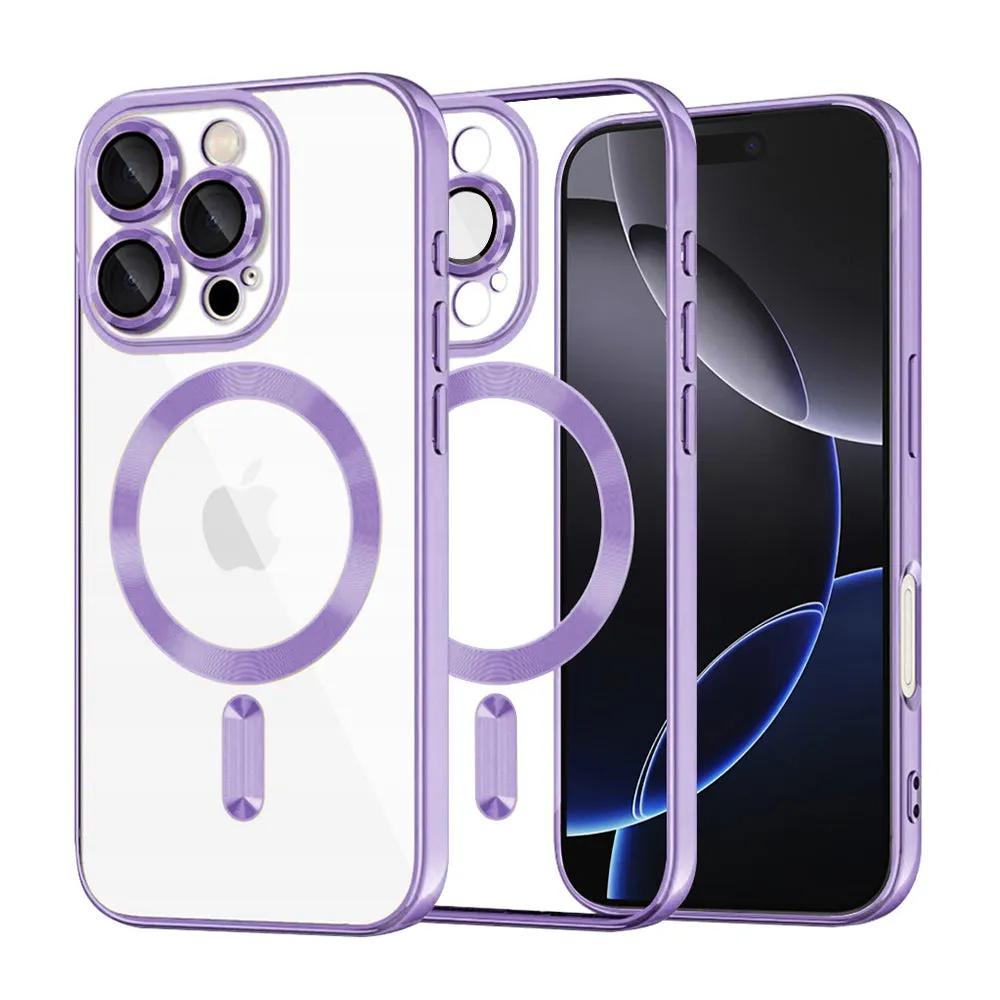 Custodia MagSafe per Apple iPhone 16 Pro Max, Techsuit, Luxury Crystal, Viola Chiaro - immagine 1