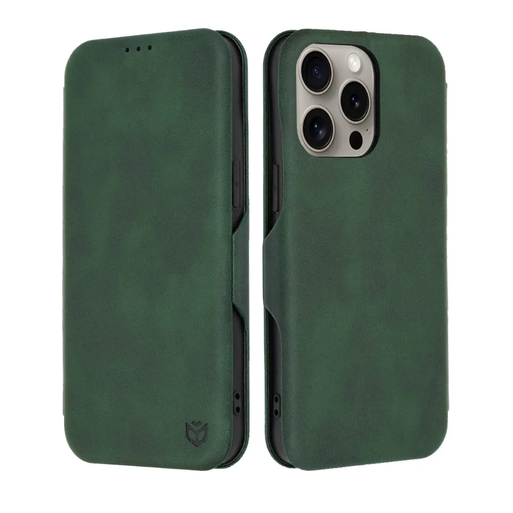 Custodia per Apple iPhone 15 Pro Max, Techsuit, Safe Wallet Plus, Verde - immagine 1