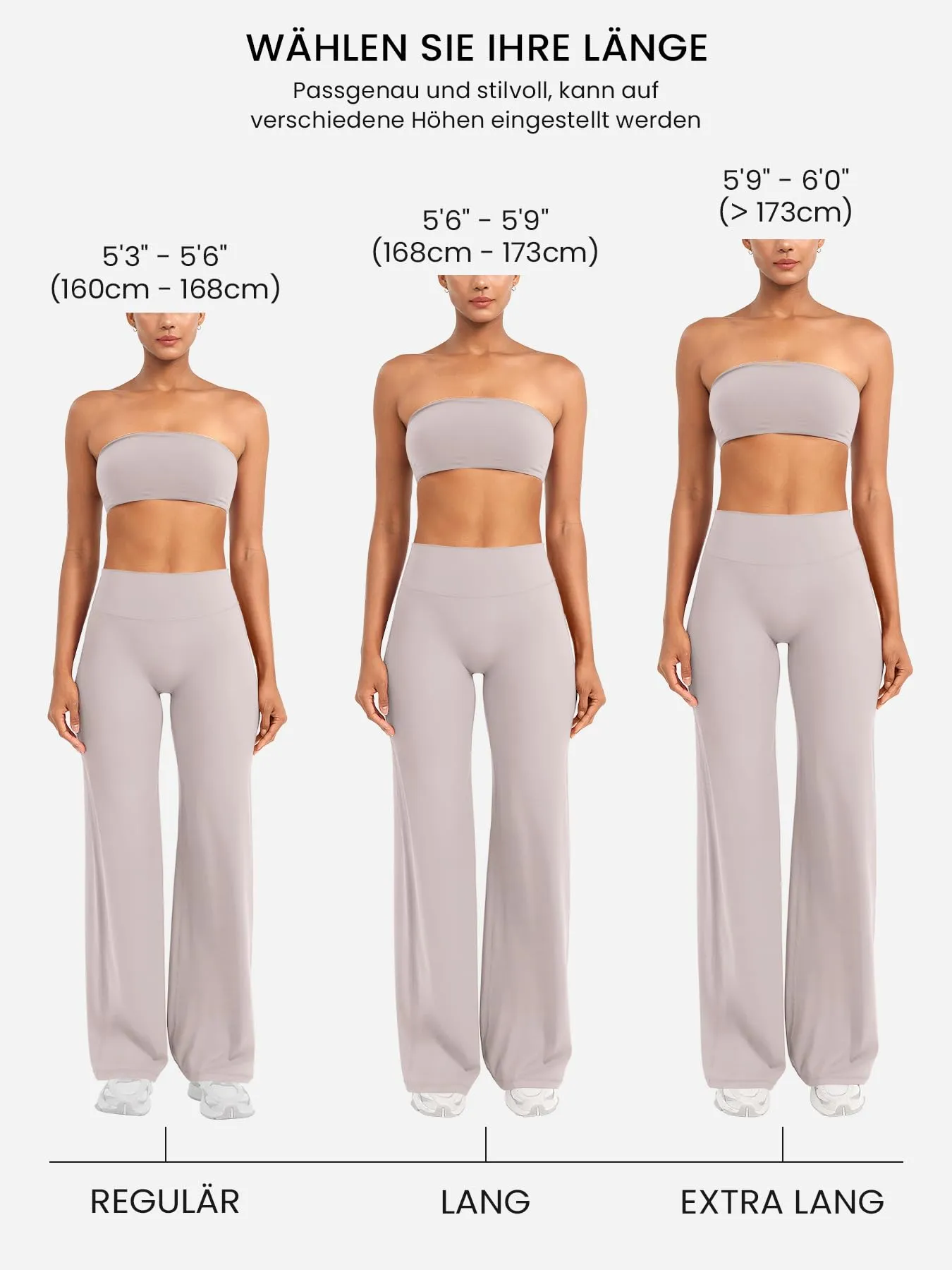 ZAAYO Leggings dritti da donna, senza cuciture, svasati, pantaloni da yoga e palestra, rosa antico, M extra lungo - immagine 3