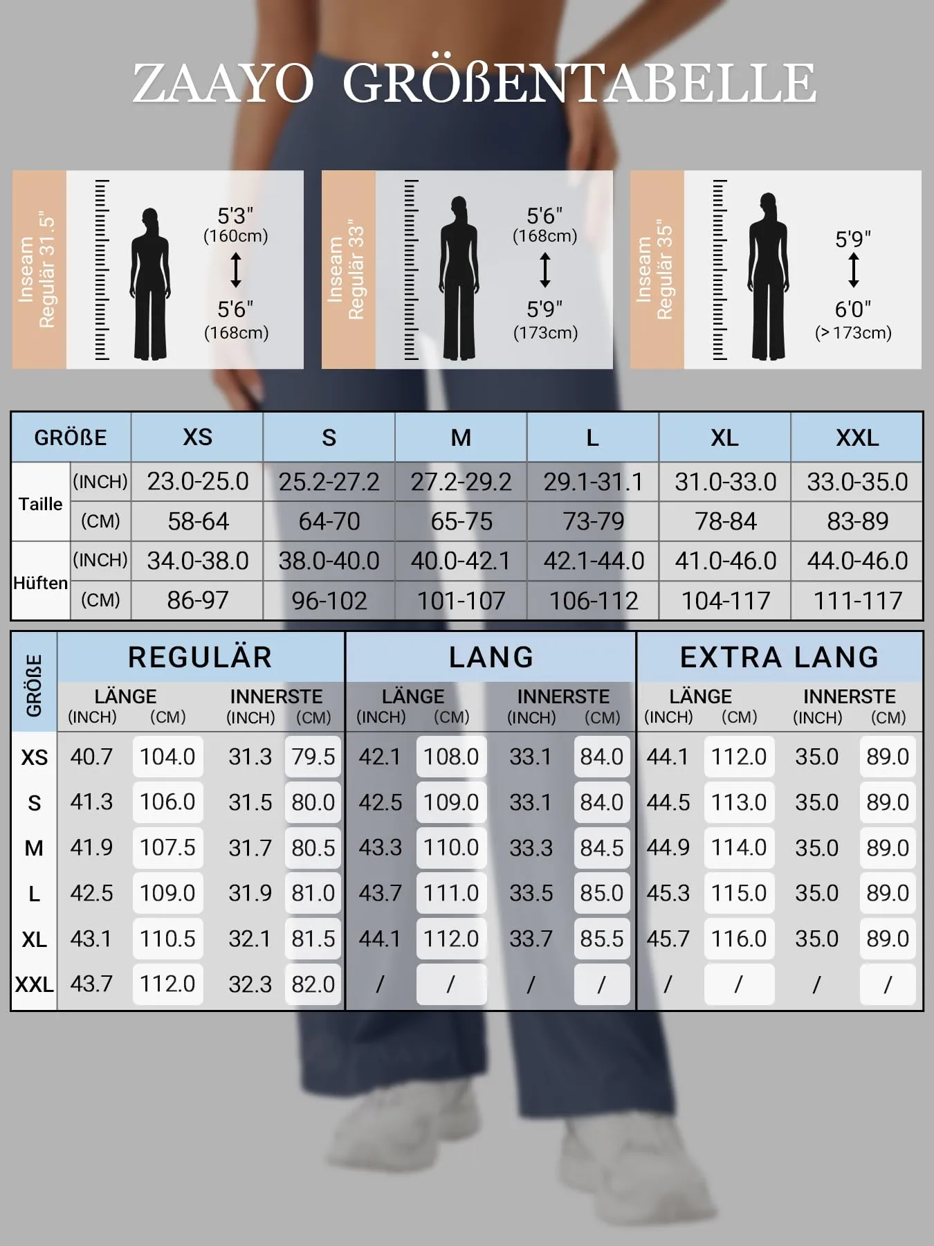 ZAAYO Leggings dritti da donna, senza cuciture, svasati, pantaloni da yoga e palestra, rosa antico, M extra lungo - immagine 6