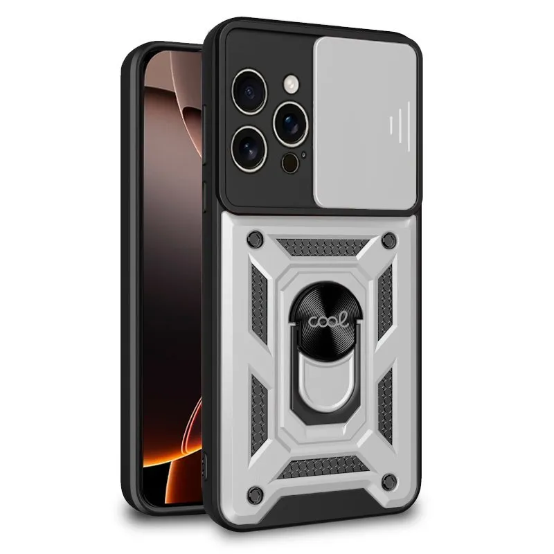 Custodia rigida ad anello in argento per iPhone 16 Pro Max - immagine 1