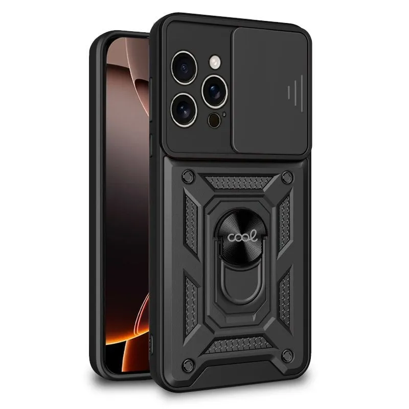 Custodia rigida nera ad anello per iPhone 16 Pro Max - immagine 1