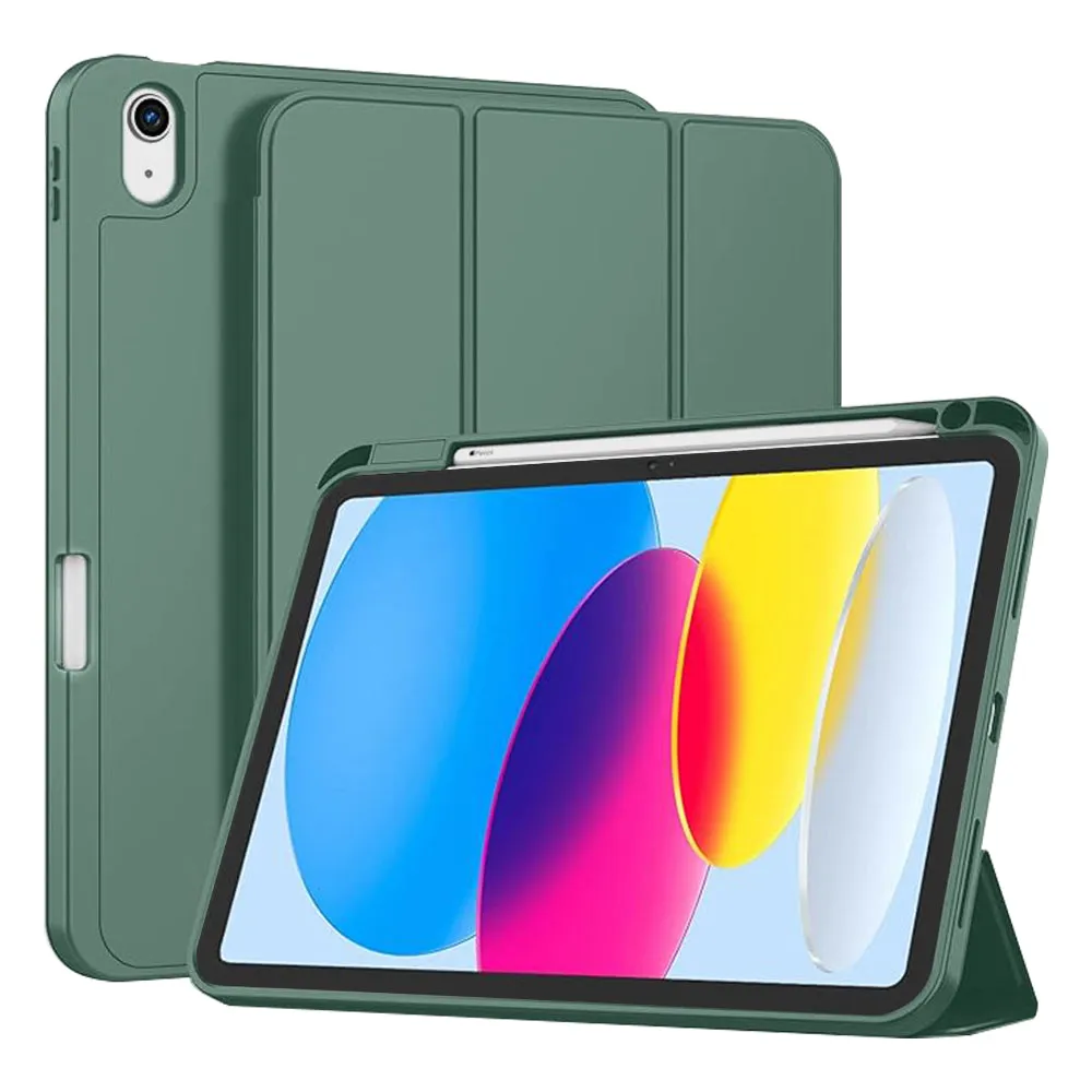 Custodia per Apple iPad (2025) / (2022), Techsuit, Flex Trifold, Verde - immagine 1