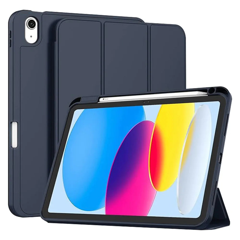 Custodia per Apple iPad (2025) / (2022), Techsuit, Flex Trifold, Blu Navy - immagine 1
