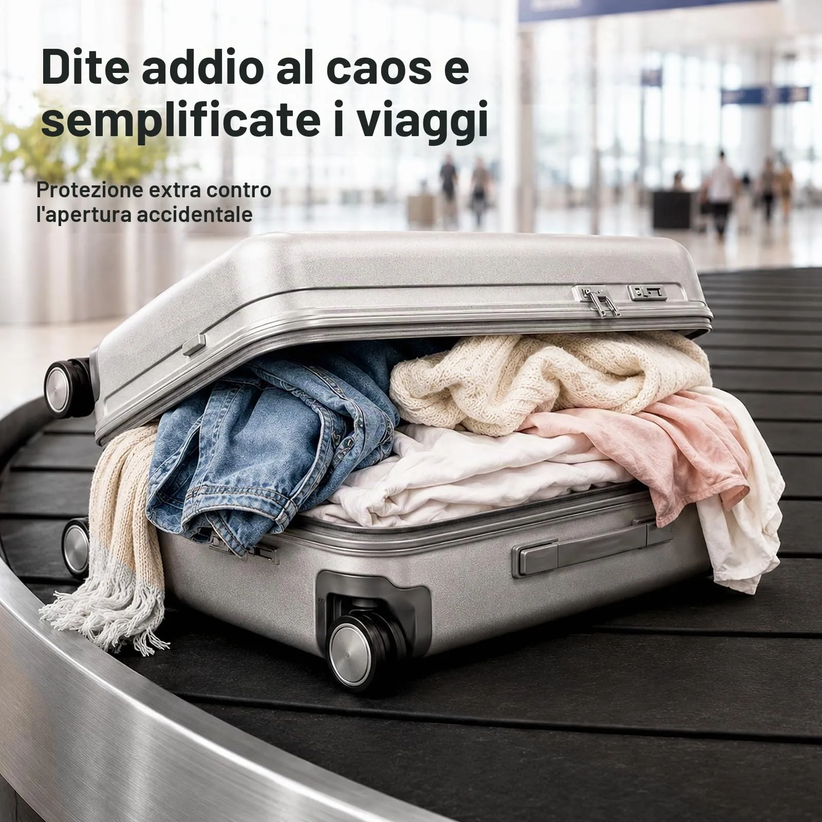 Vinabo 2 Cinghie Regolabili Per Bagagli, 5 X 200 Cm, Nere - immagine 4