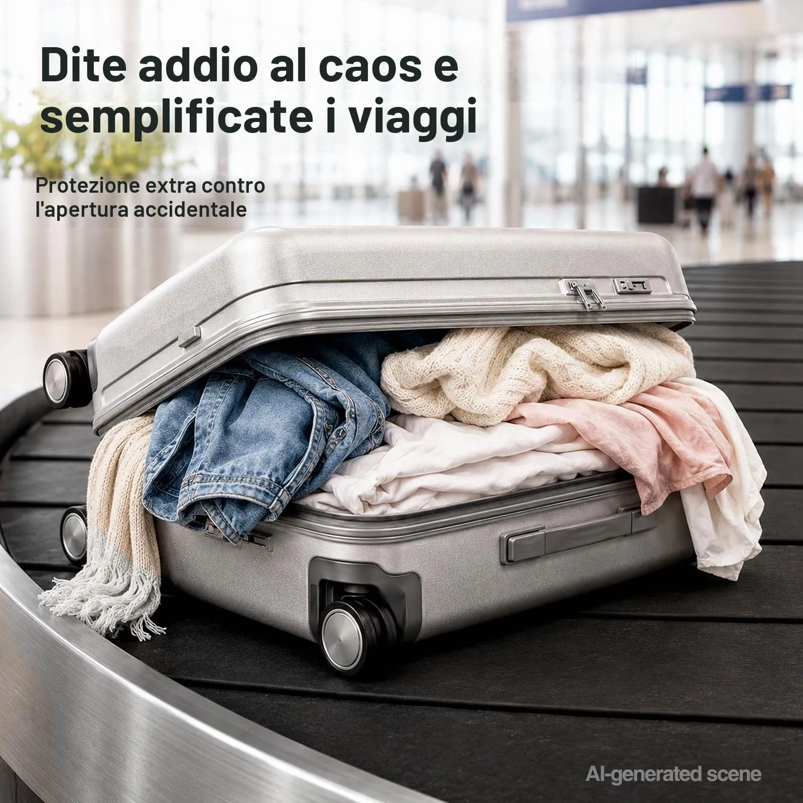 Vinabo 4 Cinghie Regolabili per Bagagli, 5 X 200 Cm, Nere + Verde - immagine 5