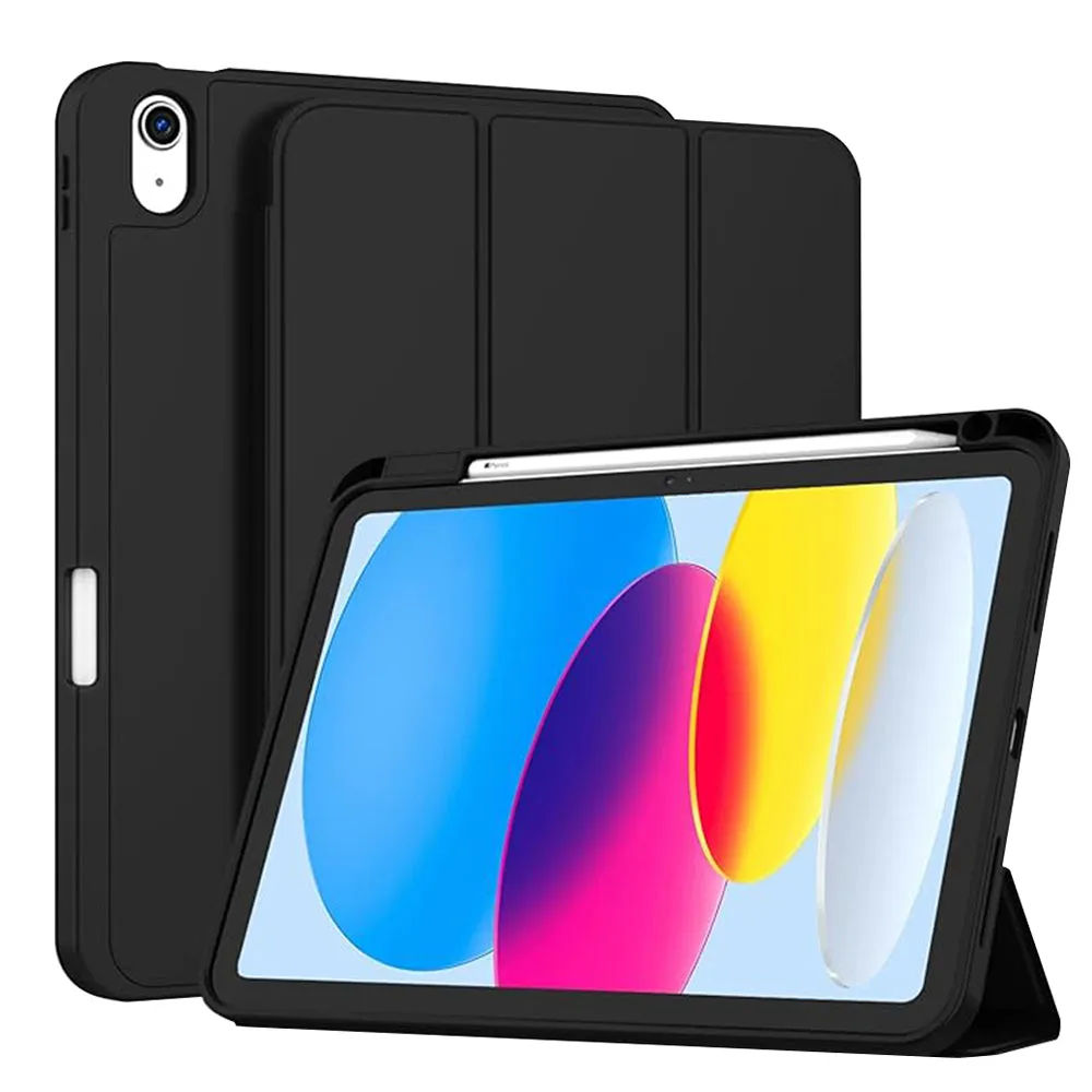 Custodia per Apple iPad (2025) / (2022), Techsuit, Flex Trifold, Nera - immagine 1