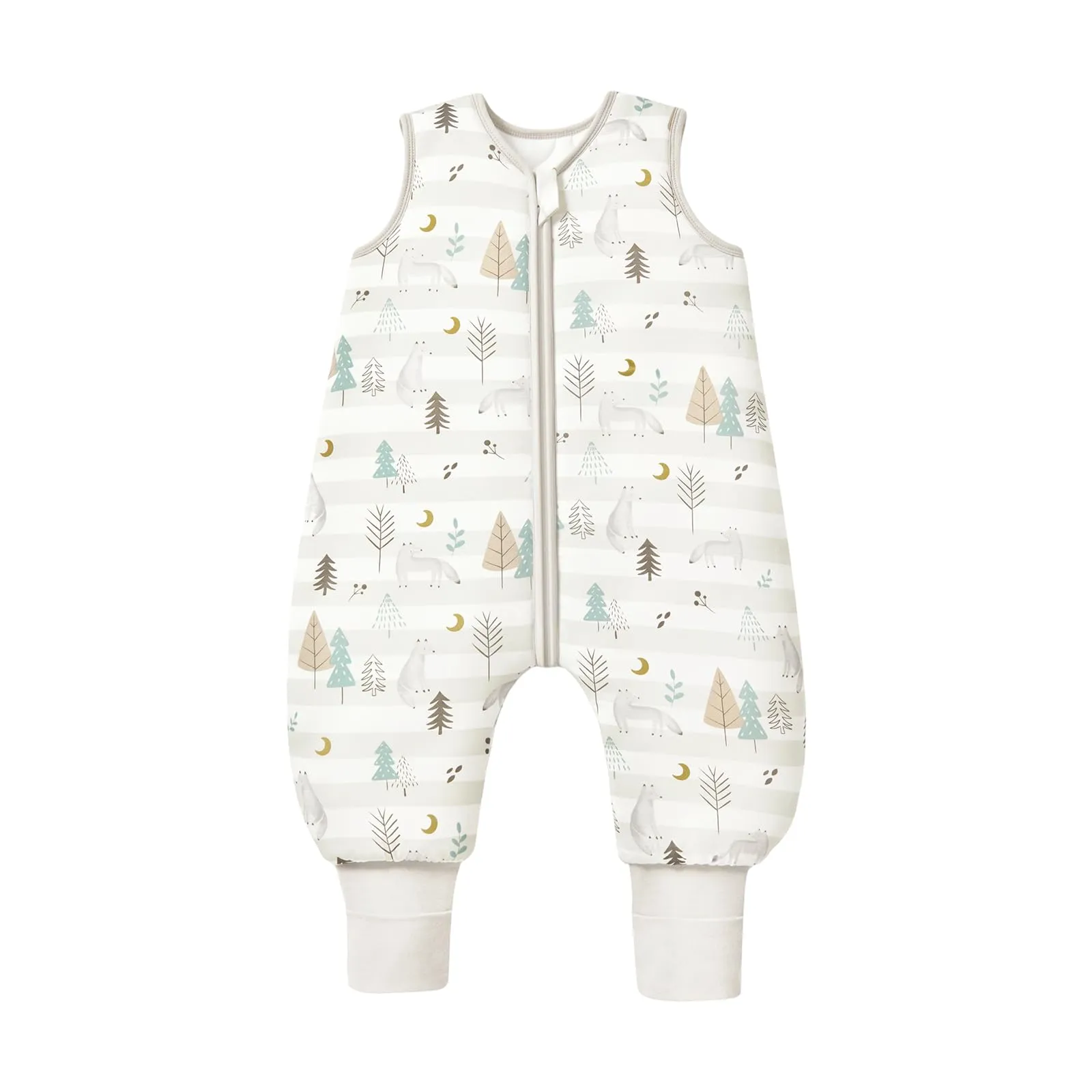 ToyaTec Sacco nanna con piedini, 2,5 Tog, super morbido, realizzato in rayon di bambù, per bambini, in fibra di bambù, per l'inverno, per l'autunno e l'inverno, Grigio, 80cm (18-36 Mesi) - immagine 1