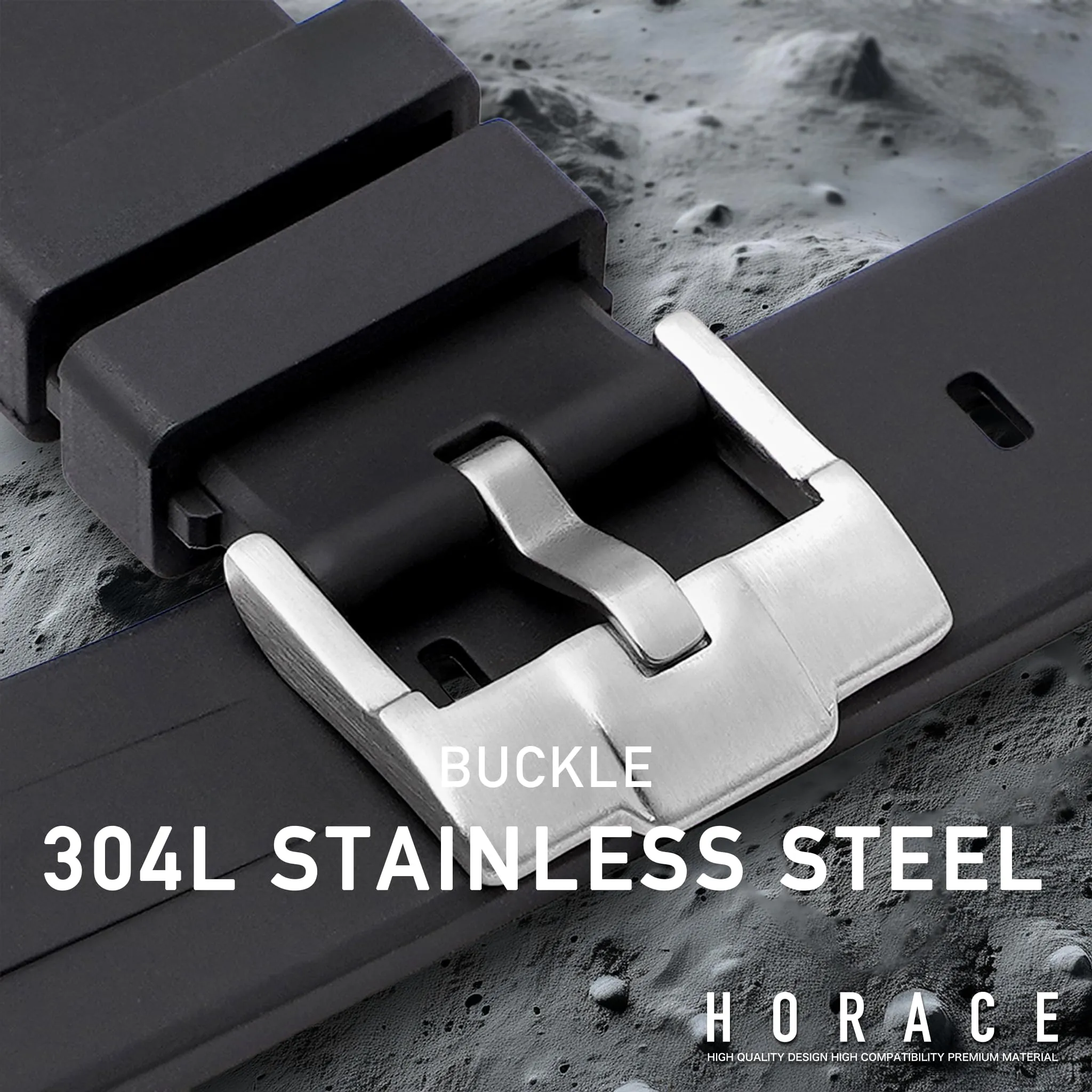 HORACE Cinturino 20mm silicone per Omega x Swatch MoonSwatch (Grigio L.Bco) - immagine 6