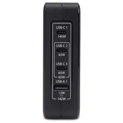 Caricabatterie USB Type-C, USB Type-A 140W GaN Black 3114GCU WALL CHARGER - immagine 1