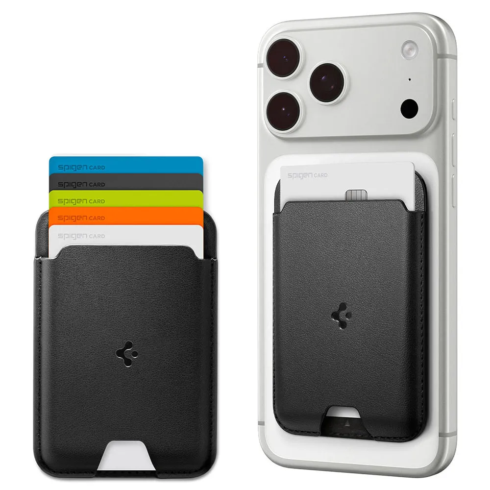 Portafoglio MagSafe, Spigen, Valentinus MagFit 5 Carte, Nero AFA11337 - immagine 1