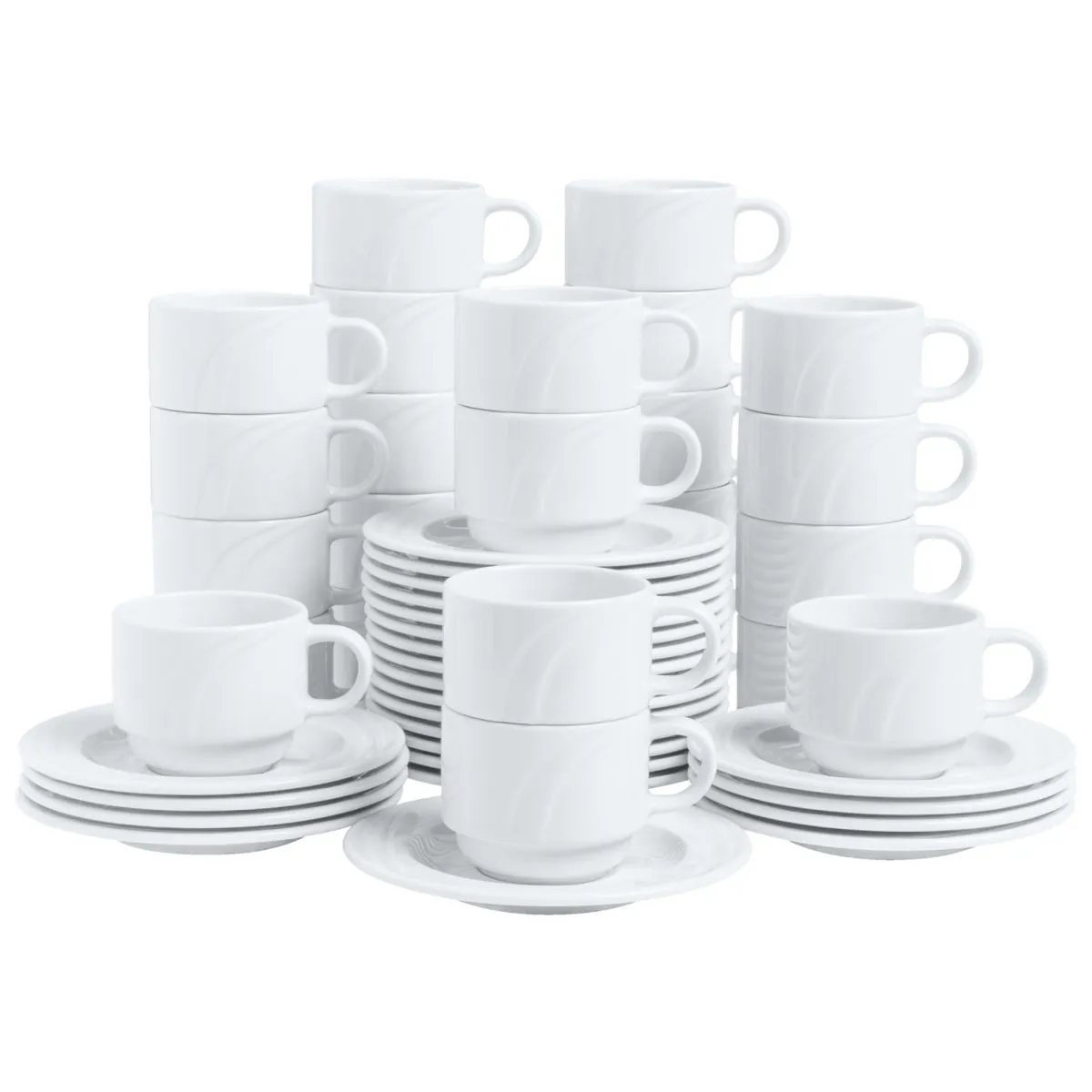 PULSIVA Confezione risparmio tazze cappuccino Melody 48 pezzi; bianco - immagine 1