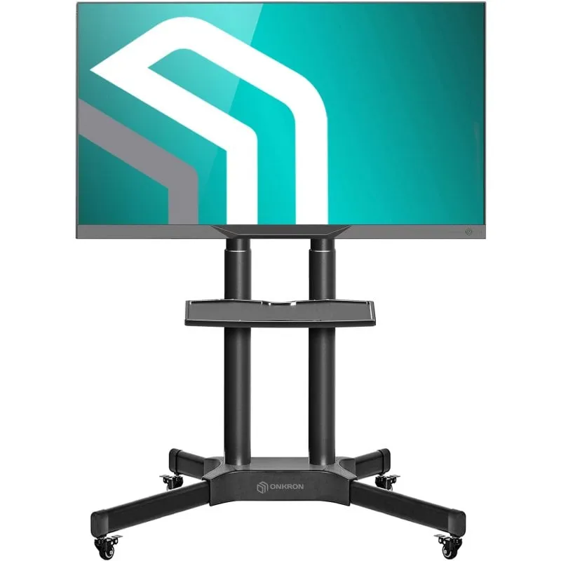 Onkron Porta TV con Ruote con Altezza Regolabile 32"/65" Max 50Kg VESA 600x400 Nero - immagine 1