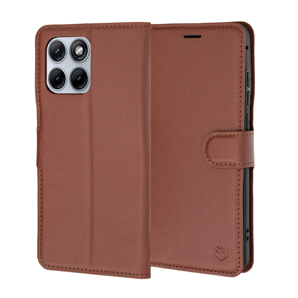 Custodia per Motorola Edge 70 Fusion, Techsuit, Leather Folio, Marrone - immagine 1
