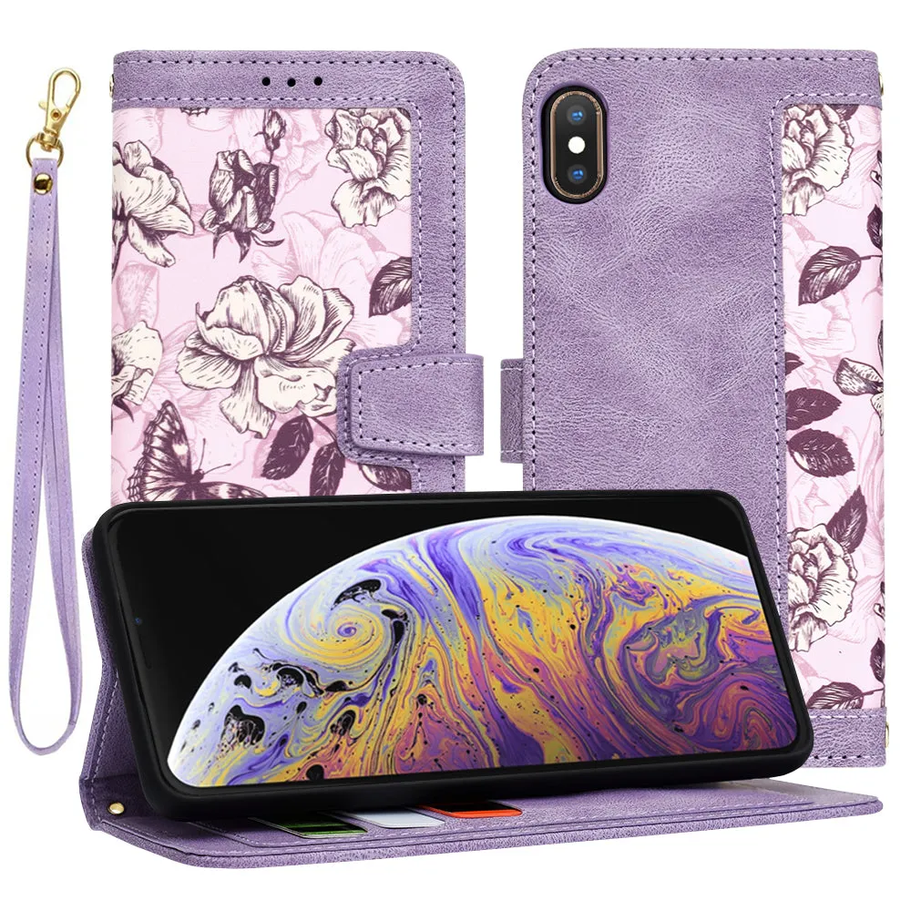 Custodia per Apple iPhone XS Max, Techsuit, FlipCraft, Viola - immagine 1