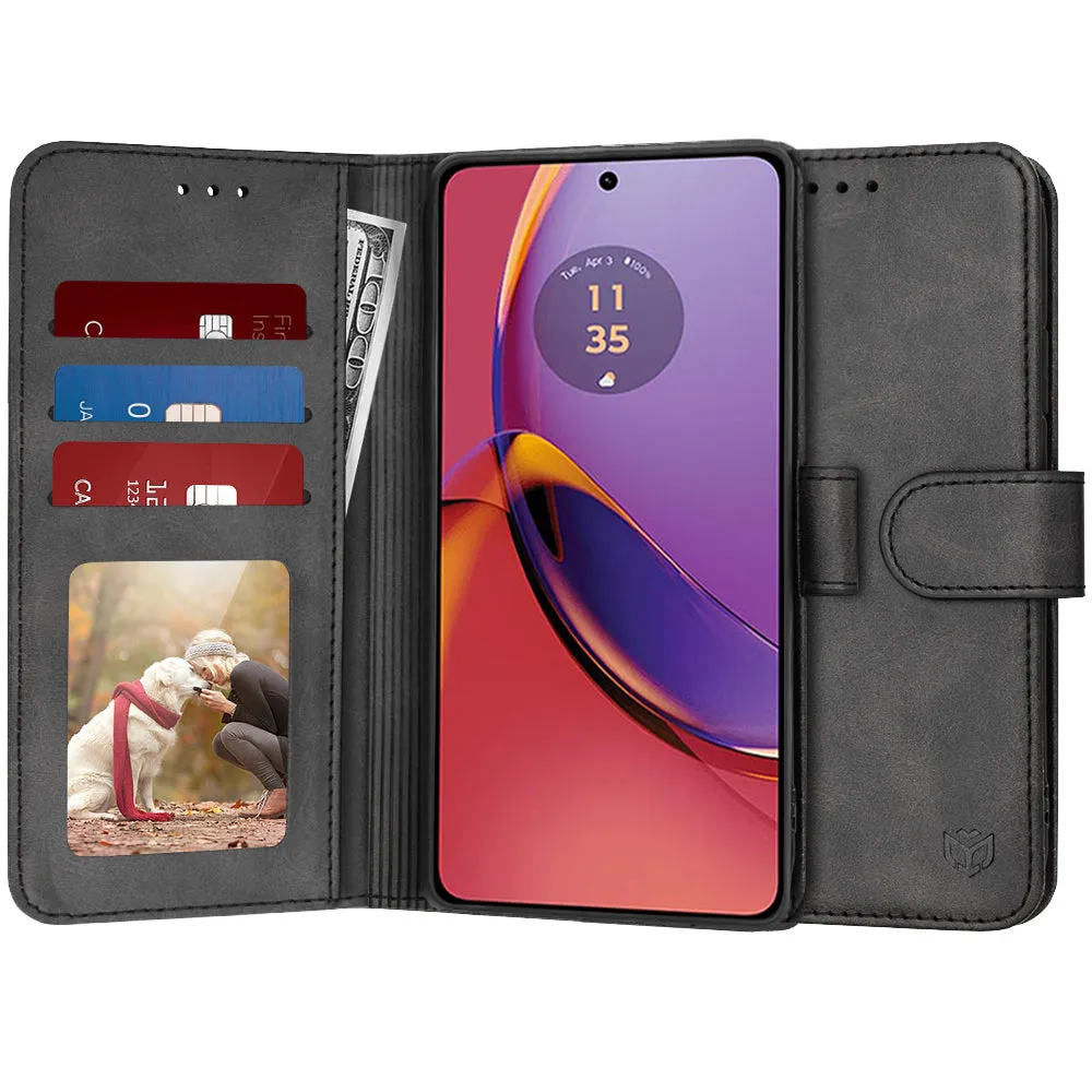 Custodia per Motorola Moto G84, Techsuit, Diary Book, Nera - immagine 1