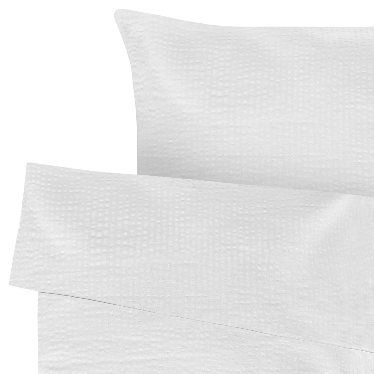 ERWIN M. Set copripiumino e federa Antila Seersucker; 140x200 cm (LxL), 70x90 cm (LxL); bianco - immagine 1