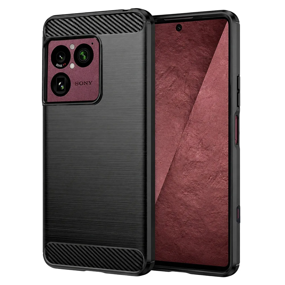 Custodia per Sony Xperia 1 VIII, Techsuit, Carbonio, Nera - immagine 1