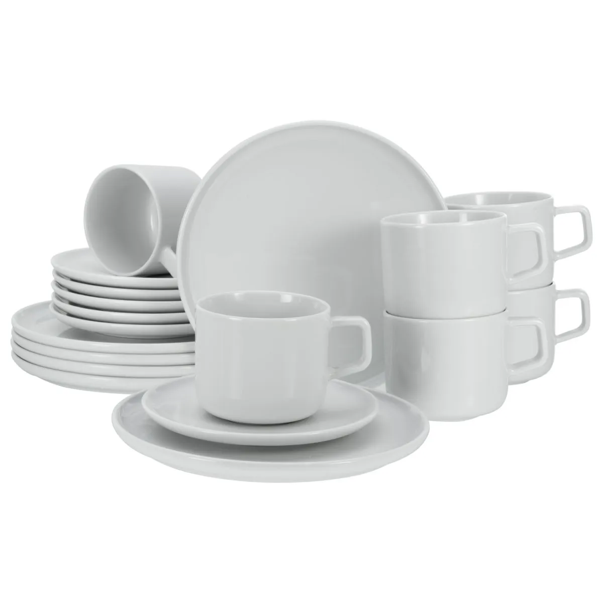 CreaTable Collezione Chef - Servizio da caffè da 18 pezzi; bianco - immagine 1
