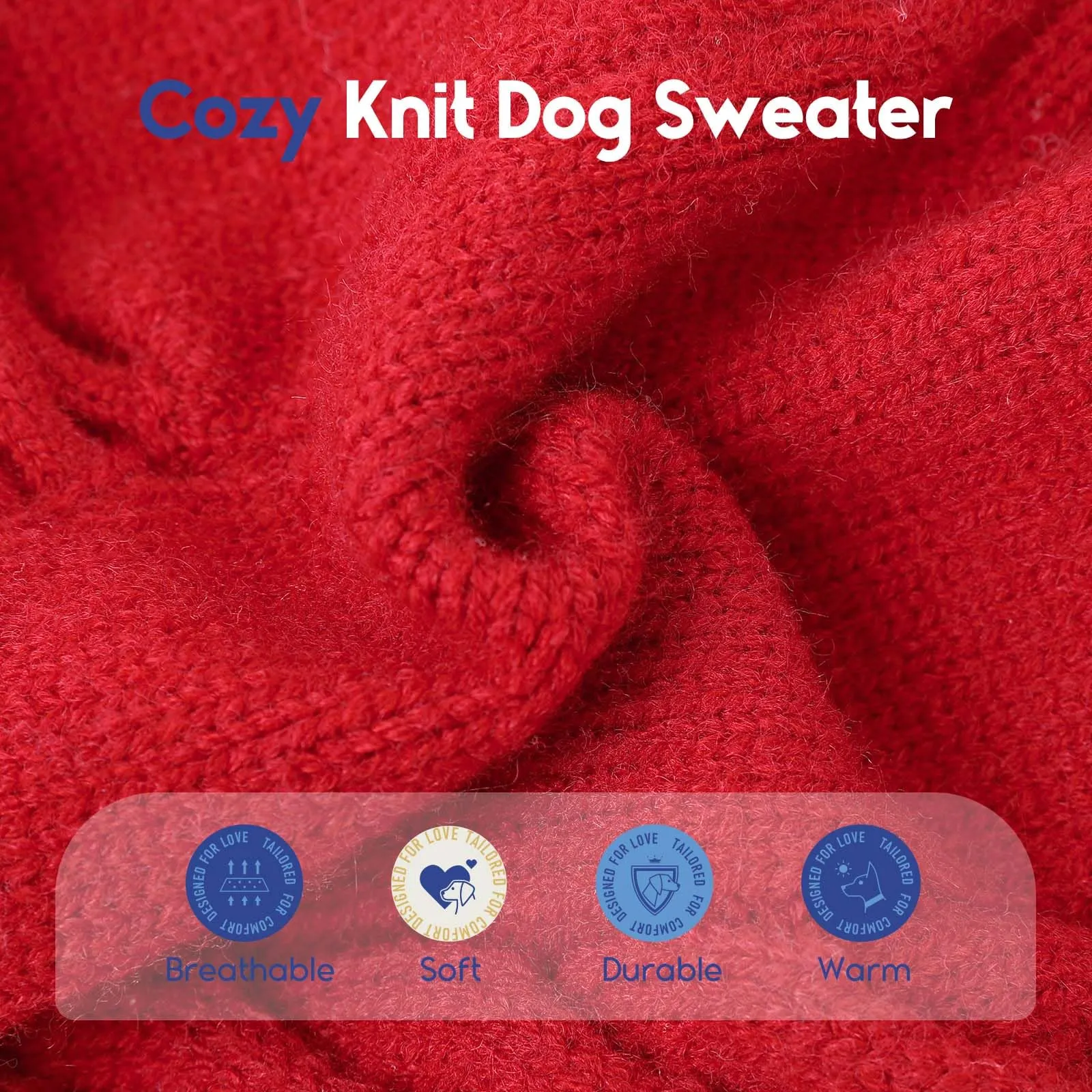 ASENKU Maglione Invernale per Cani Taglia 3XL Grande, Maglioncino Treccia Collo Alto con Foro Guinzaglio per Doberman Golden Retriever Labrador, Maglia Confortevole per Passeggiate Fredde - immagine 2