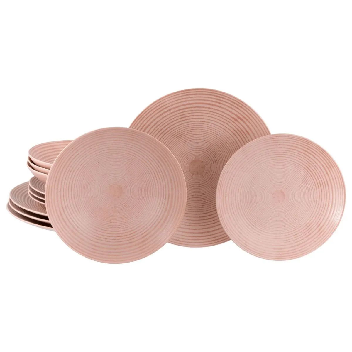 CreaTable Catania - Set di piatti 12 pezzi; rosa - immagine 1