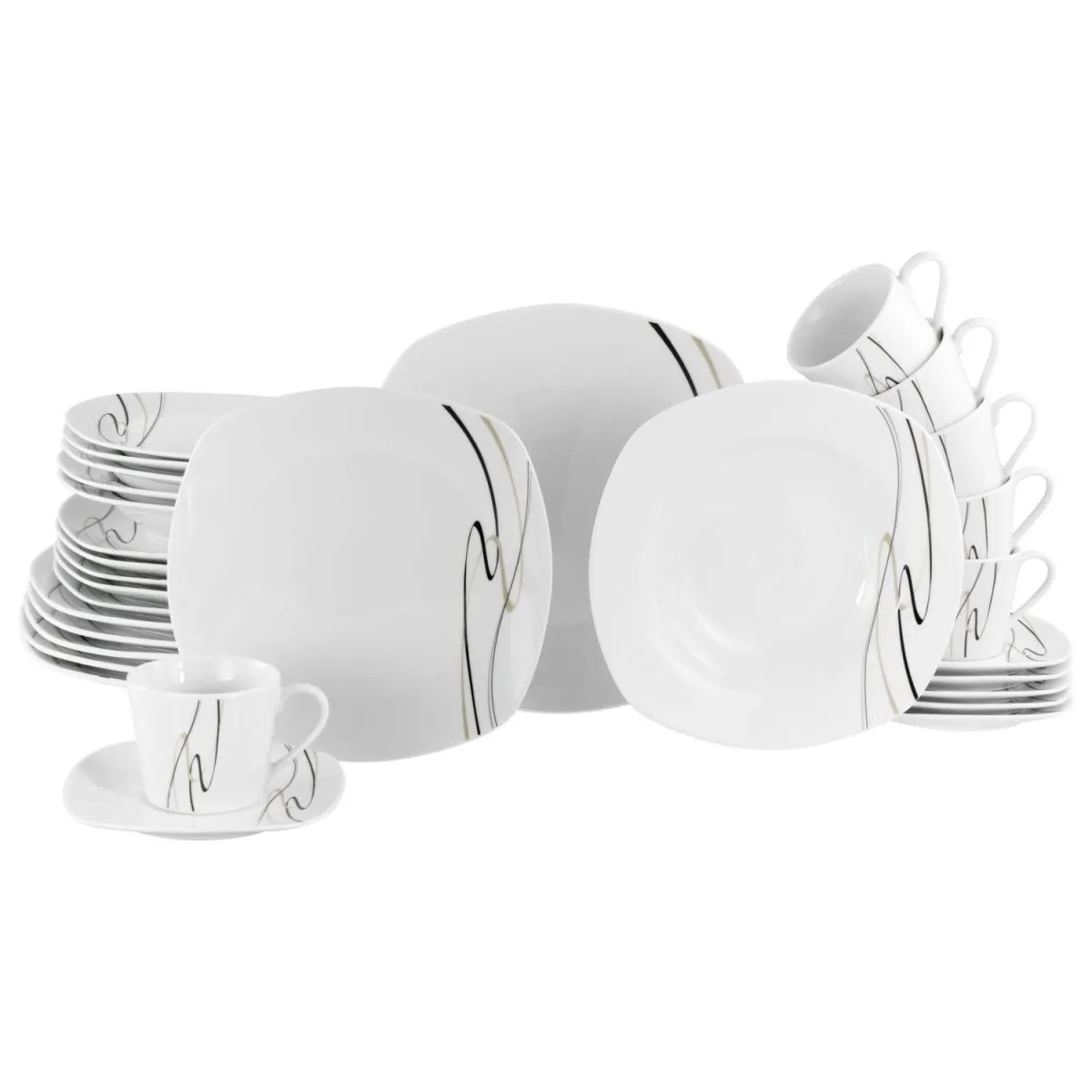 CreaTable Amelie Piazza - Servizio combinato da 30 pezzi; bianco - immagine 1