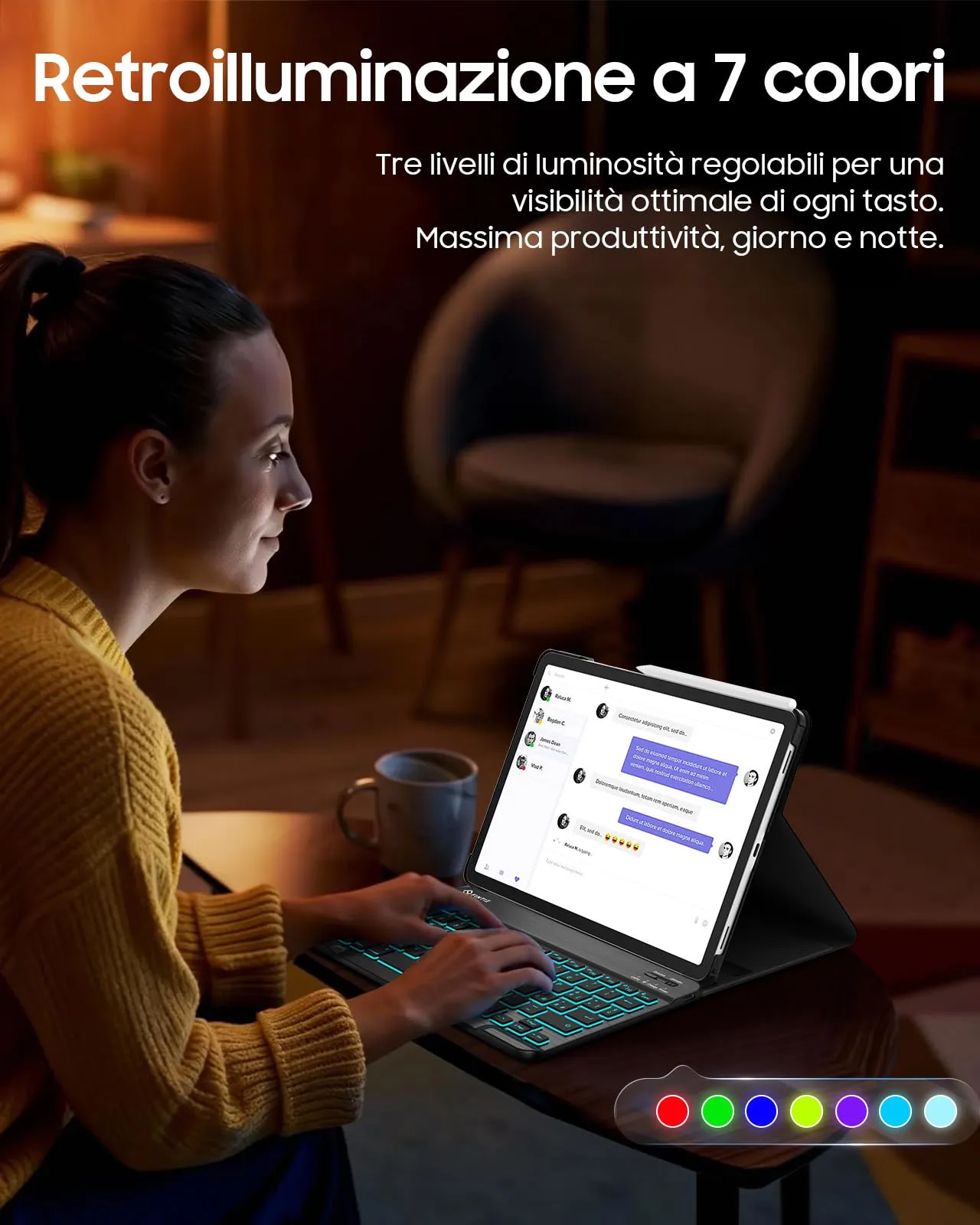 FINTIE 10" Wireless Bluetooth Portatile Tastiera per iPad e Android Tablet - immagine 3