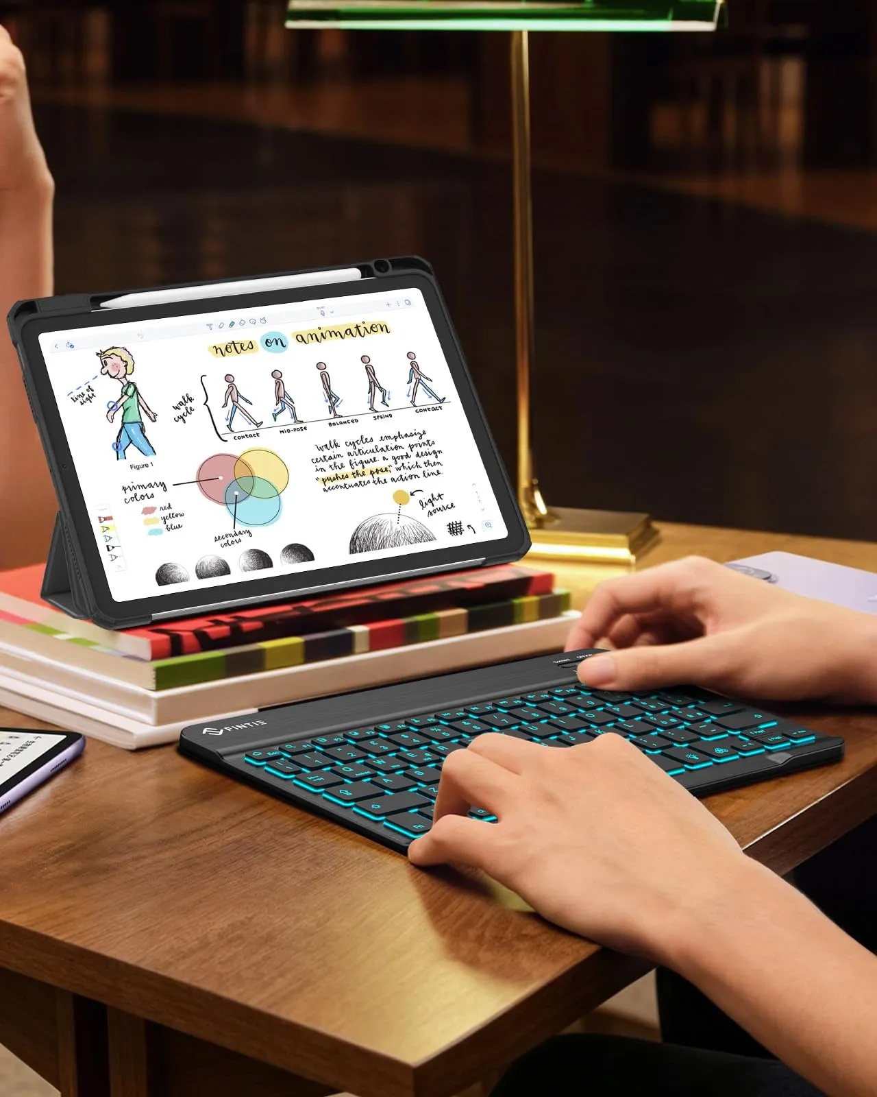 FINTIE 10" Wireless Bluetooth Portatile Tastiera per iPad e Android Tablet - immagine 8