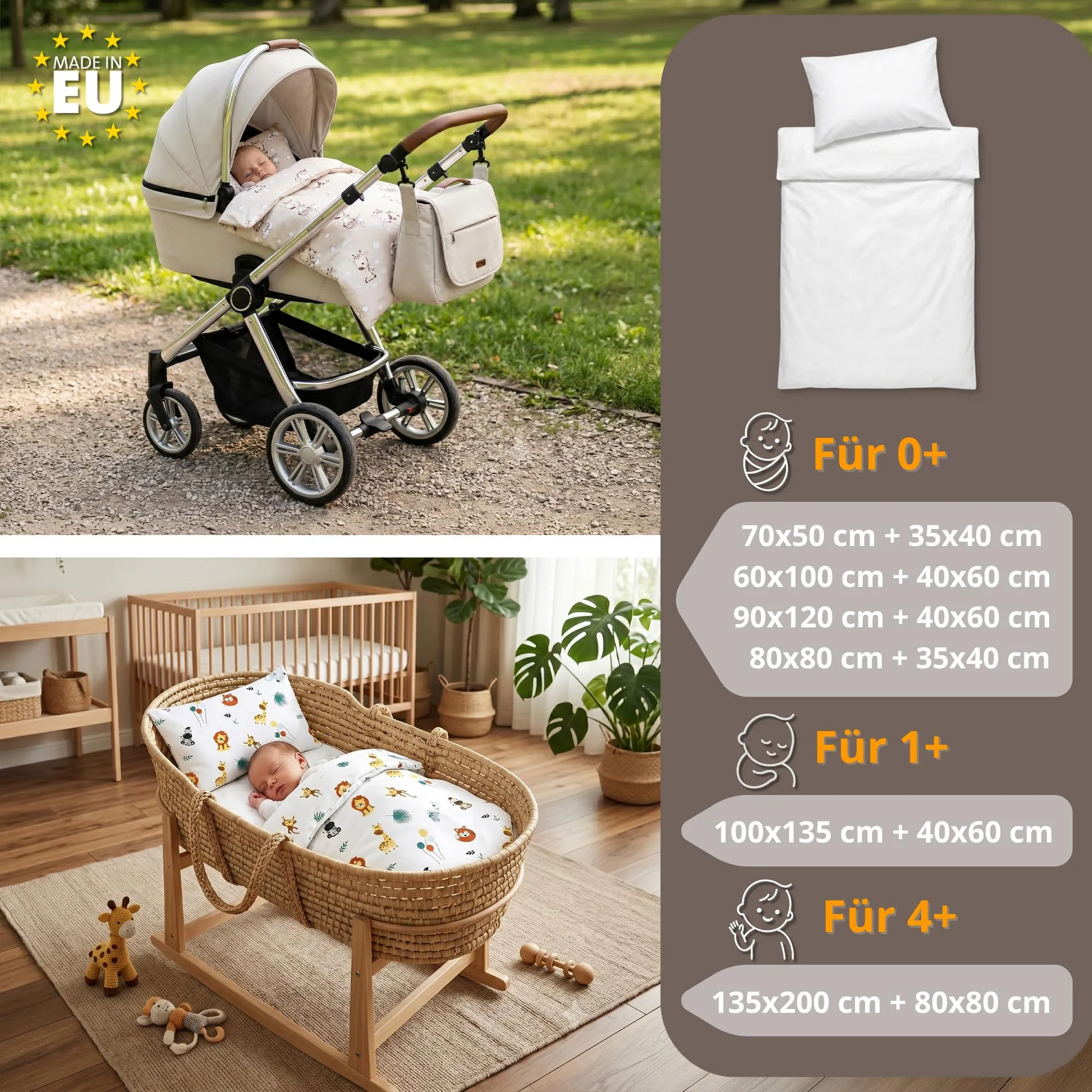 Piumino lettino senza federa cotone Set coperta cuscino culla - immagine 4