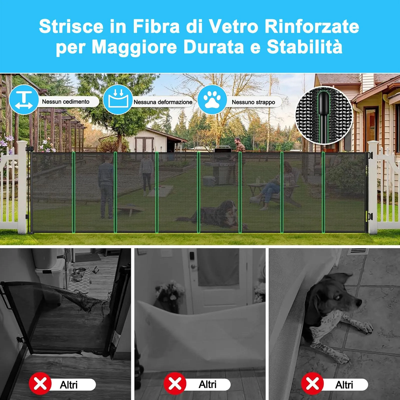 Cancello di sicurezza retrattile extra-largo, 700 cm Porta retrattile e cancellino per bambini e animali domestici, barriera per bambini estensibile, adatto per Scale Interni Esterni Corrido - immagine 2