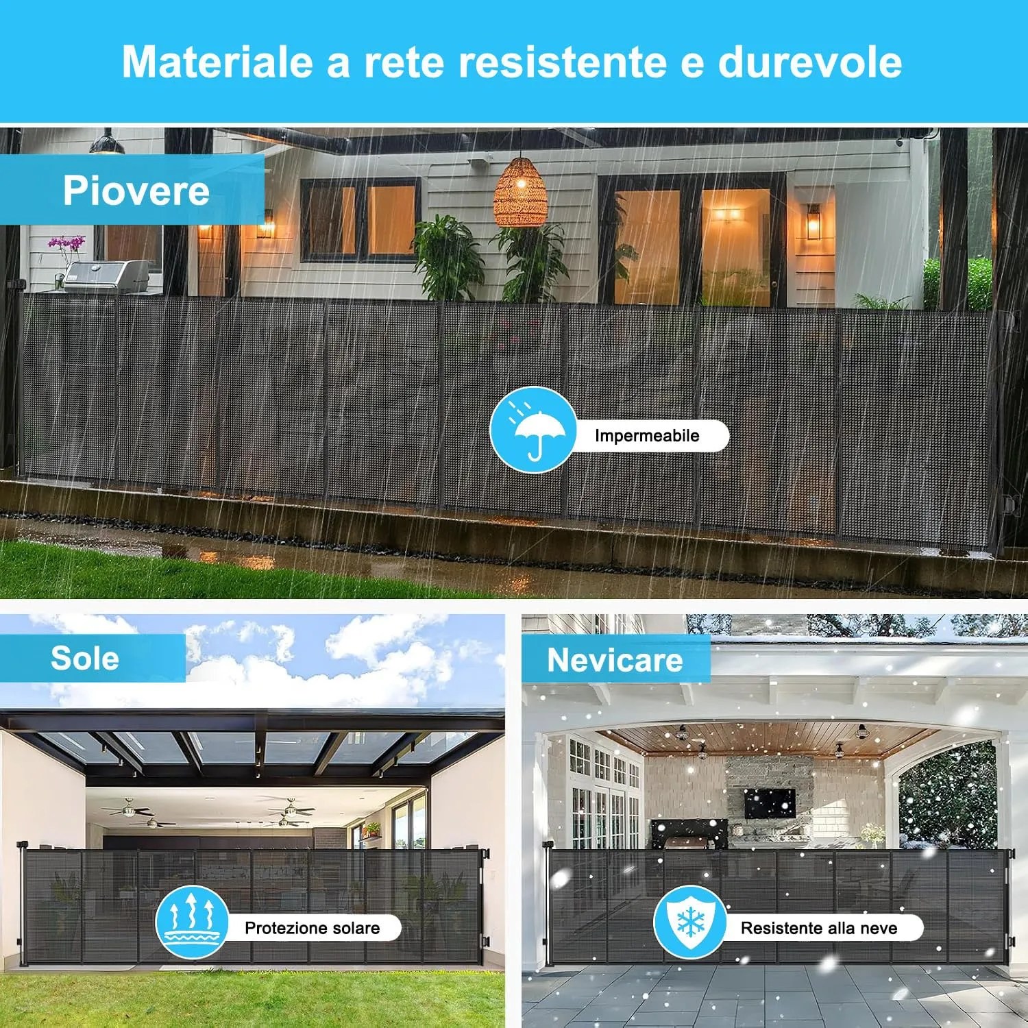 Cancello di sicurezza retrattile extra-largo, 700 cm Porta retrattile e cancellino per bambini e animali domestici, barriera per bambini estensibile, adatto per Scale Interni Esterni Corrido - immagine 4