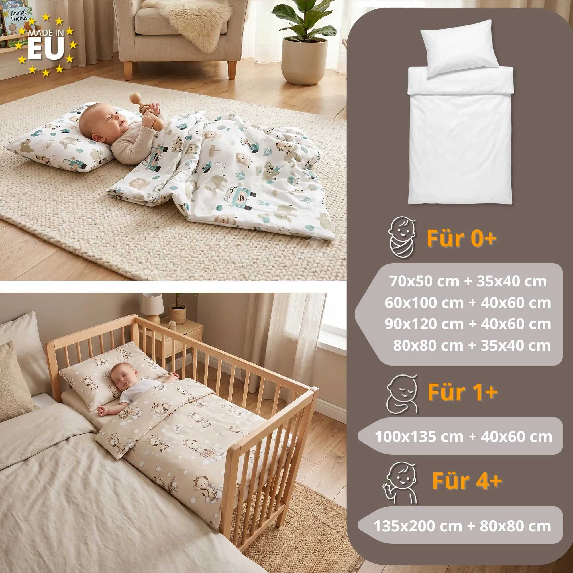 Piumino lettino senza federa cotone Set coperta cuscino culla - immagine 4