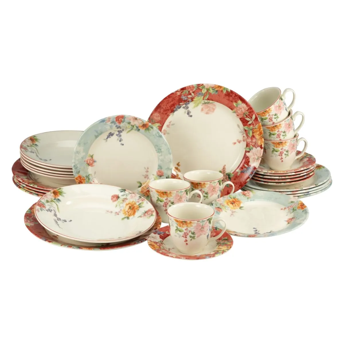 CreaTable Crimson - Servizio da 30 pezzi; multicolore - immagine 1