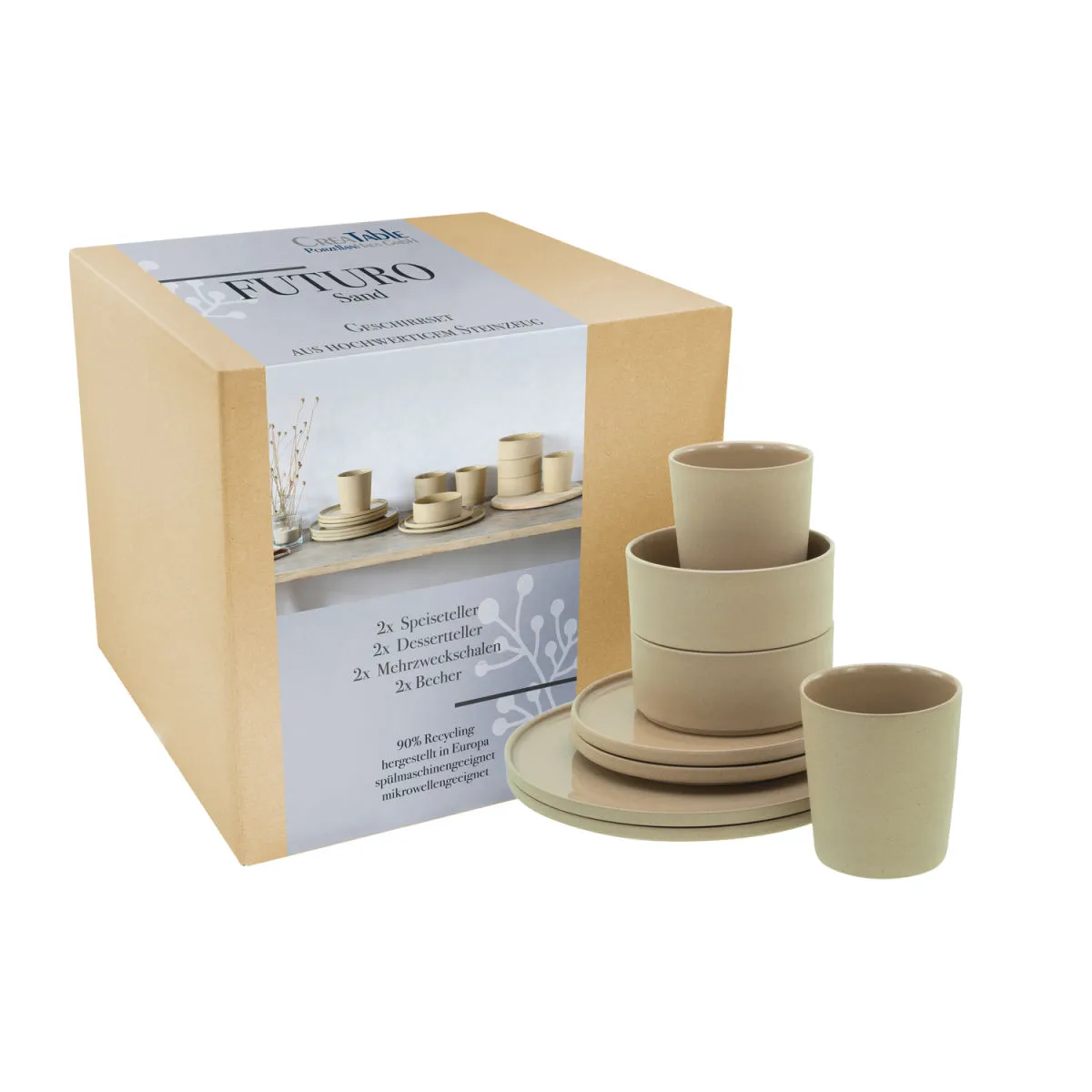 CreaTable Futuro - Servizio combinato da 8 pezzi; sabbia - immagine 1