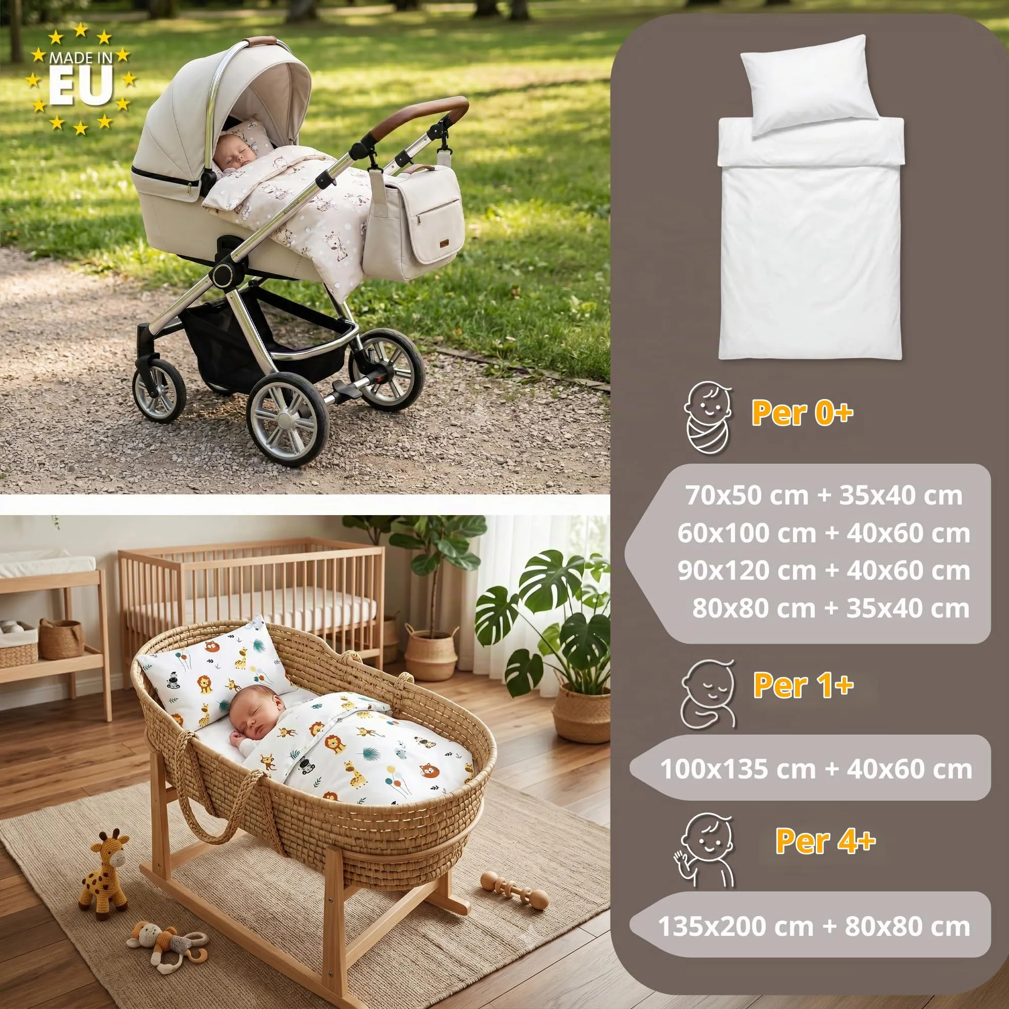 Piumino lettino senza federa cotone Set coperta cuscino culla - immagine 4
