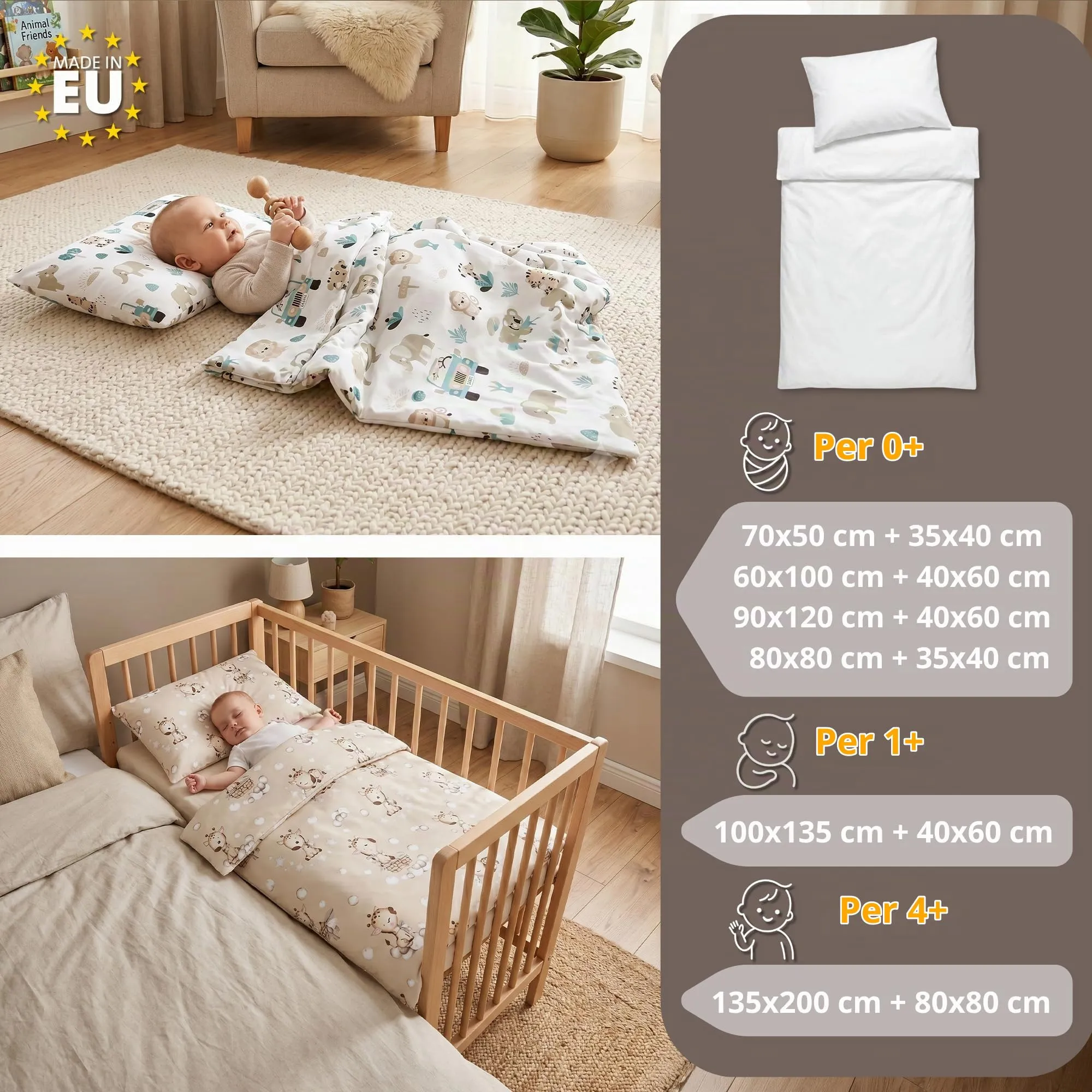 Piumino lettino senza federa cotone Set coperta cuscino culla - immagine 4
