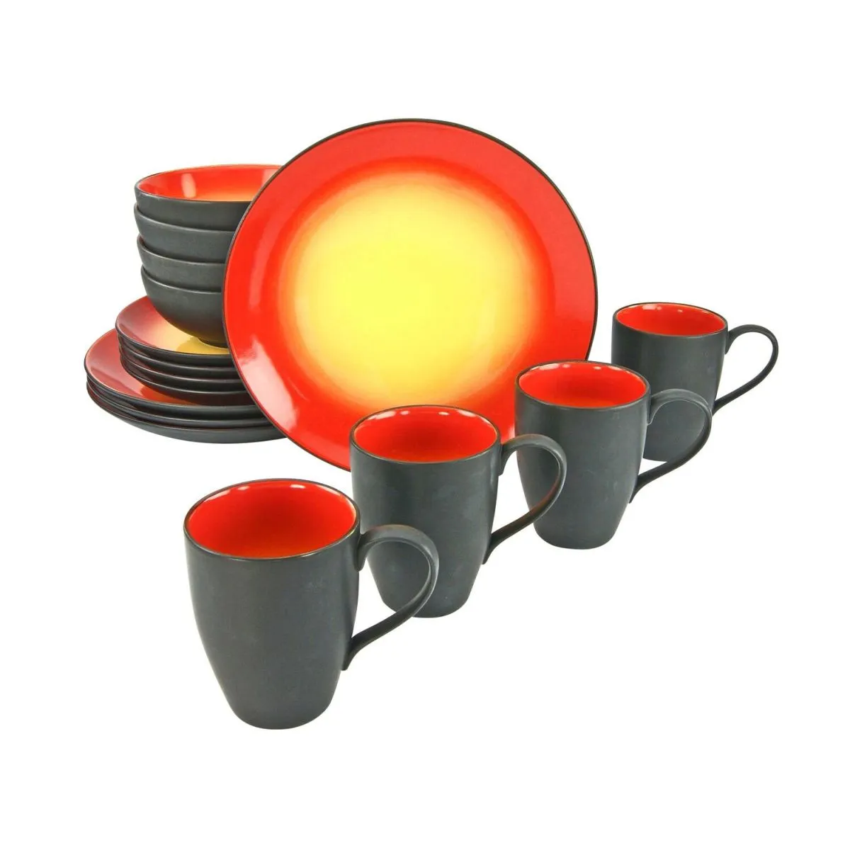 CreaTable VERDE CALDO - Servizio da 16 pezzi; rosso - immagine 1
