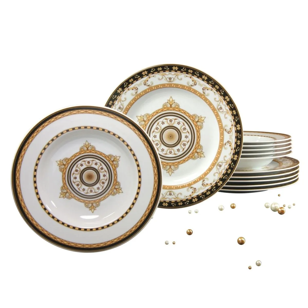 CreaTable Majestosa nero - servizio da tavola 12 pz; nero - immagine 1