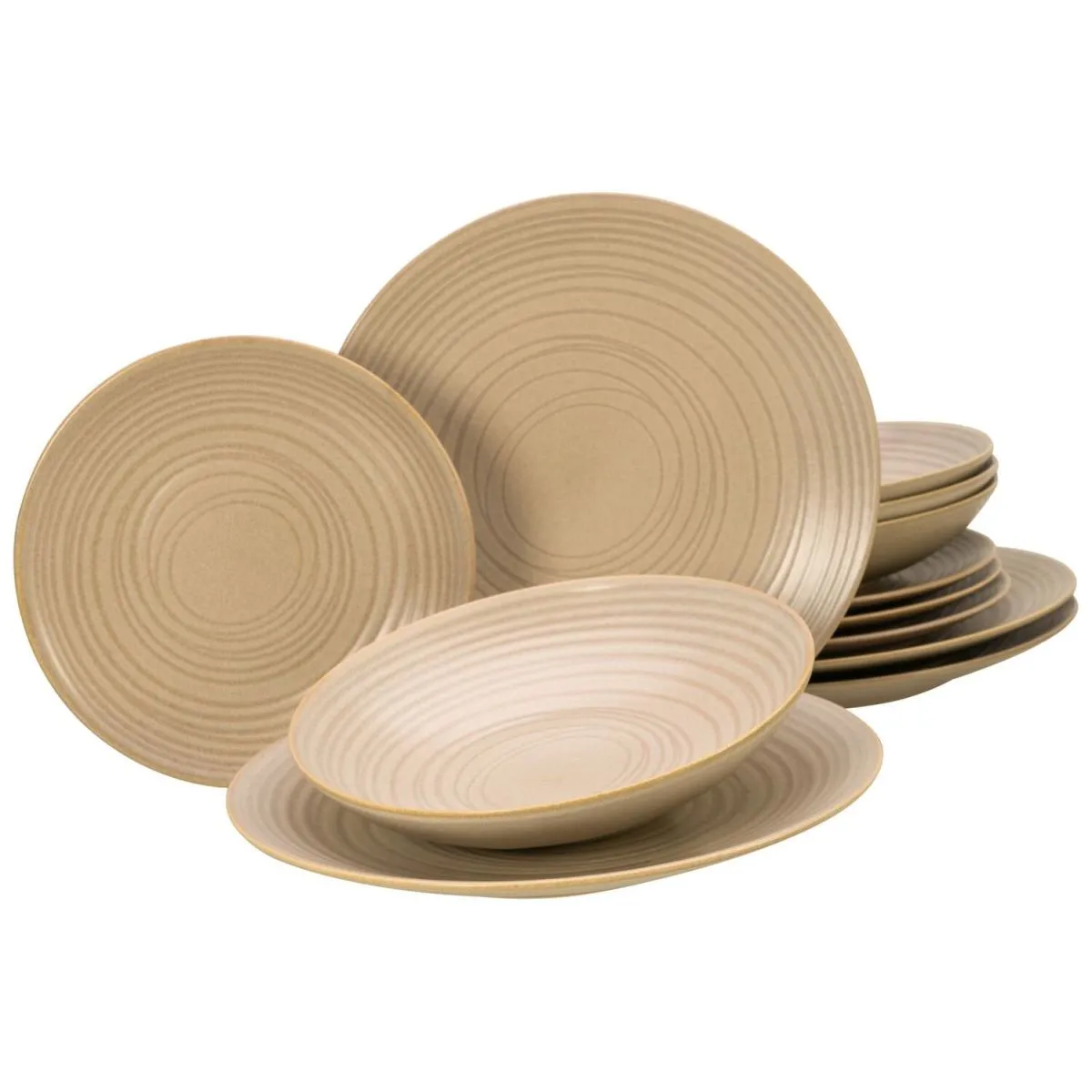 CreaTable Lava Stone Sand - set di piatti 12 pezzi; sabbia - immagine 1