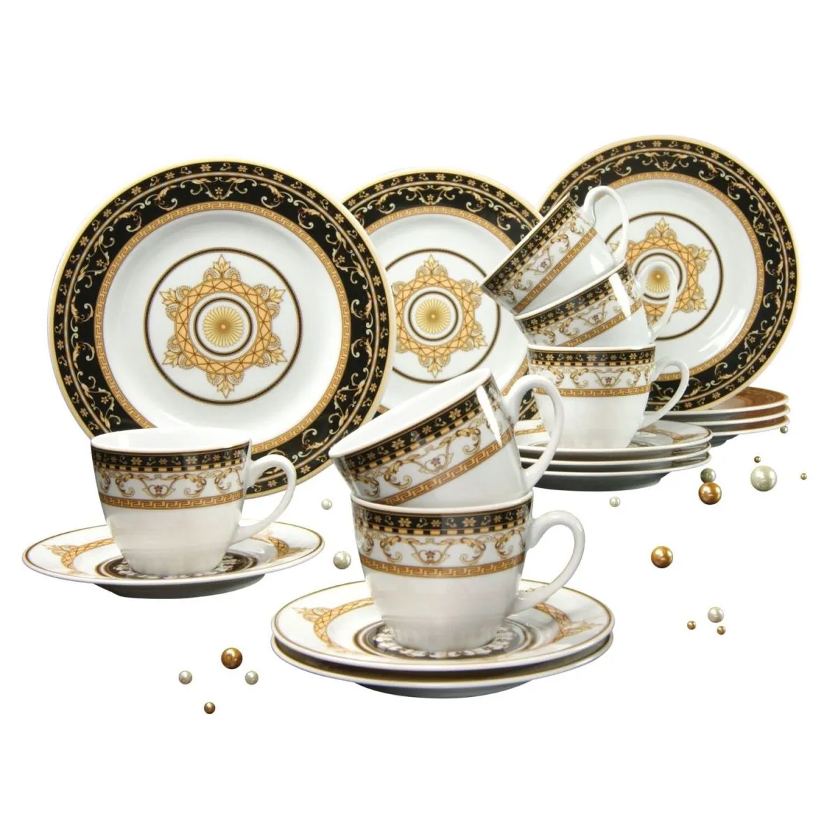 CreaTable Majestosa nero - servizio da caffè 18 pezzi; nero - immagine 1