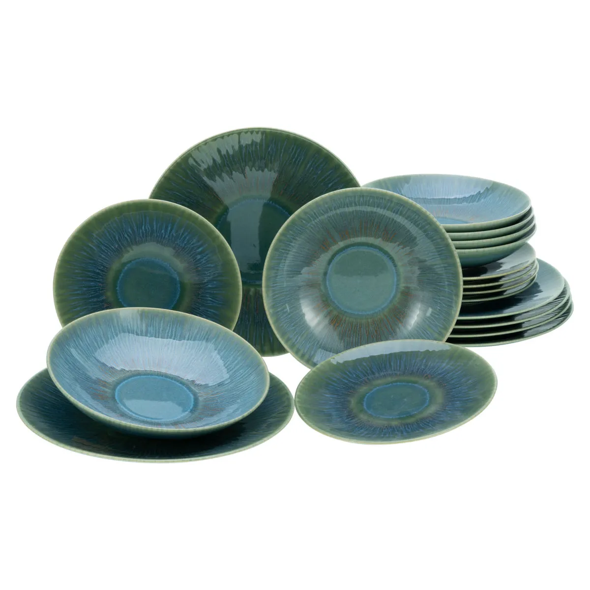 18x CreaTable Verde brezza marina - Set di piatti 18 pz.; verde; 18 pz. / set - immagine 1