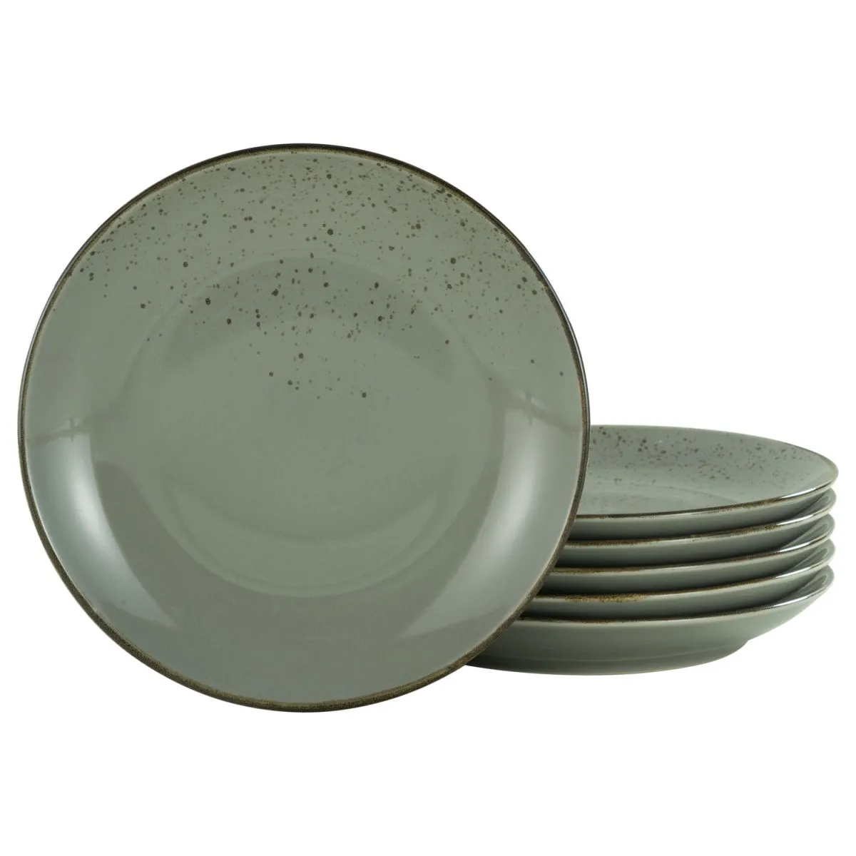 6x CreaTable Collezione Natura - Piatto da pranzo 6 pezzi; 27x3.5 cm (ØxH); grigio pietra; rotonda; 6 pz. / Pacco - immagine 1
