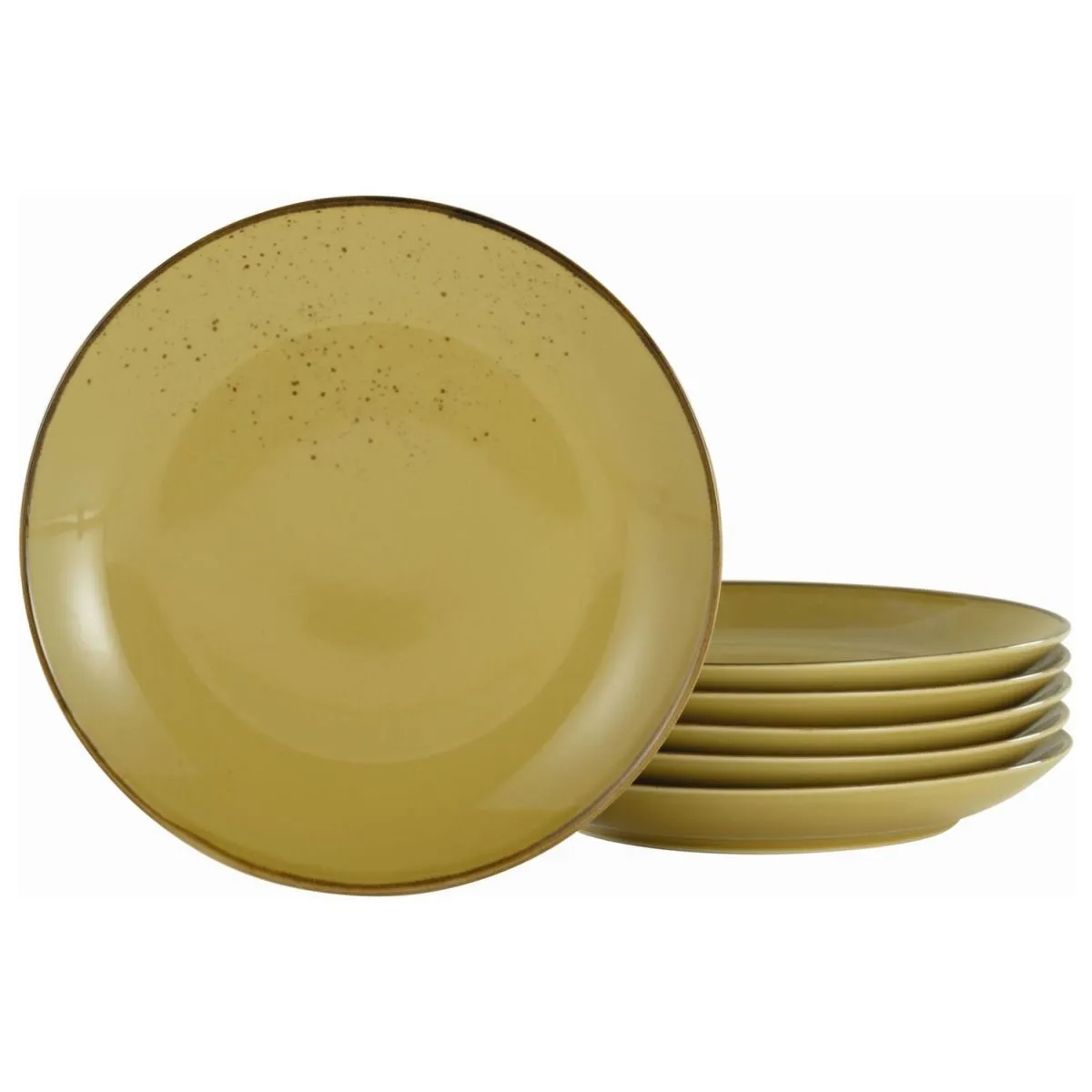 6x CreaTable Collezione Natura - Piatto da pranzo 6 pezzi; 27x3.5 cm (ØxH); giallo; rotonda; 6 pz. / Pacco - immagine 1