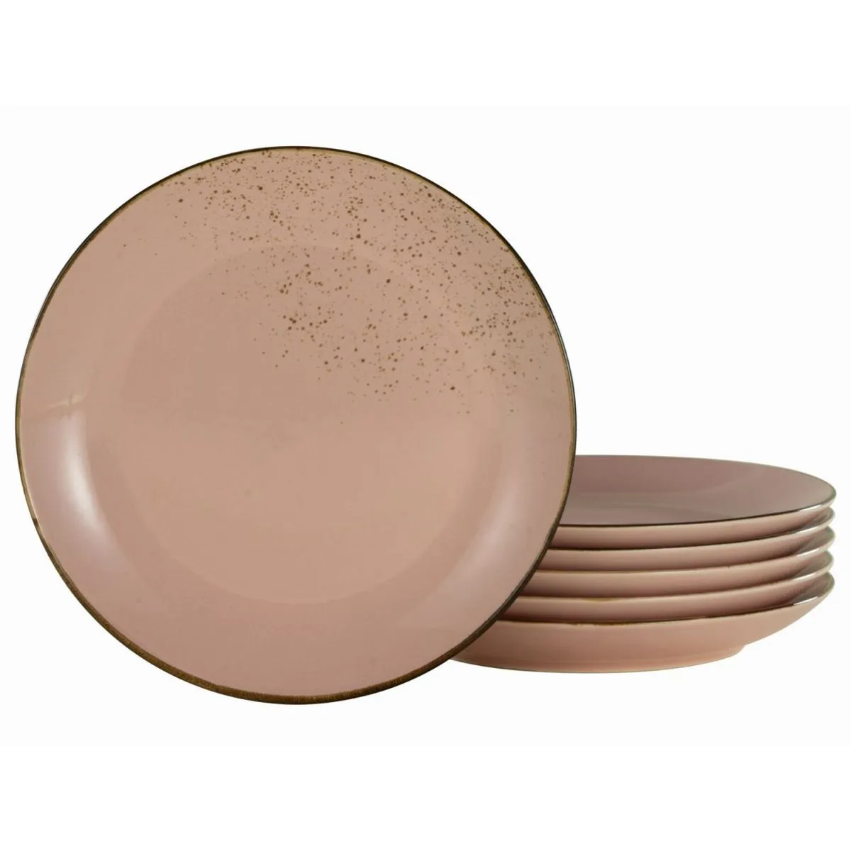 6x CreaTable Collezione Natura - Piatto da pranzo 6 pezzi; 27x3.5 cm (ØxH); rosa; rotonda; 6 pz. / Pacco - immagine 1