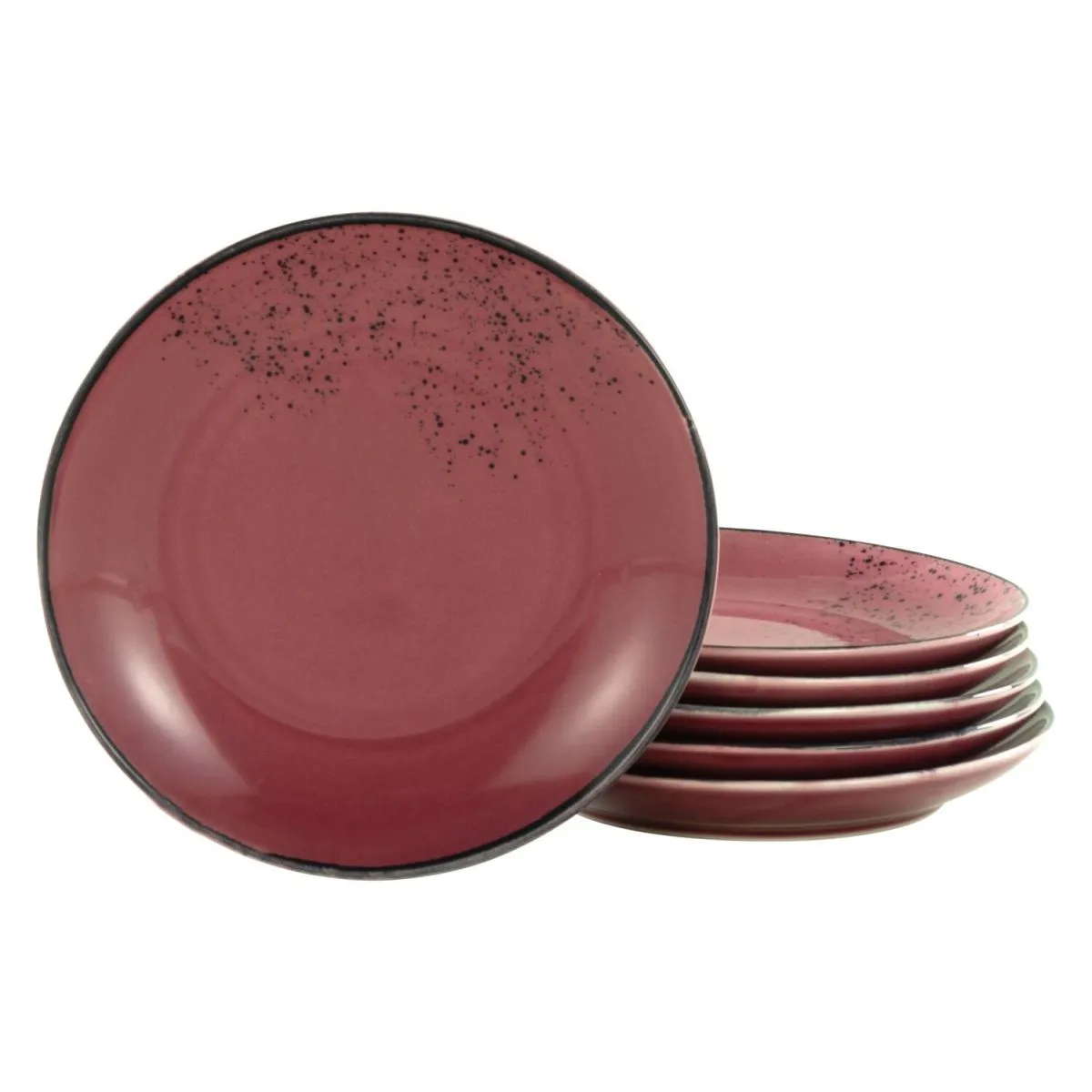6x CreaTable Collezione Natura - Piatto da dessert 6 pezzi; 21x3 cm (ØxH); rosso; rotonda; 6 pz. / Pacco - immagine 1