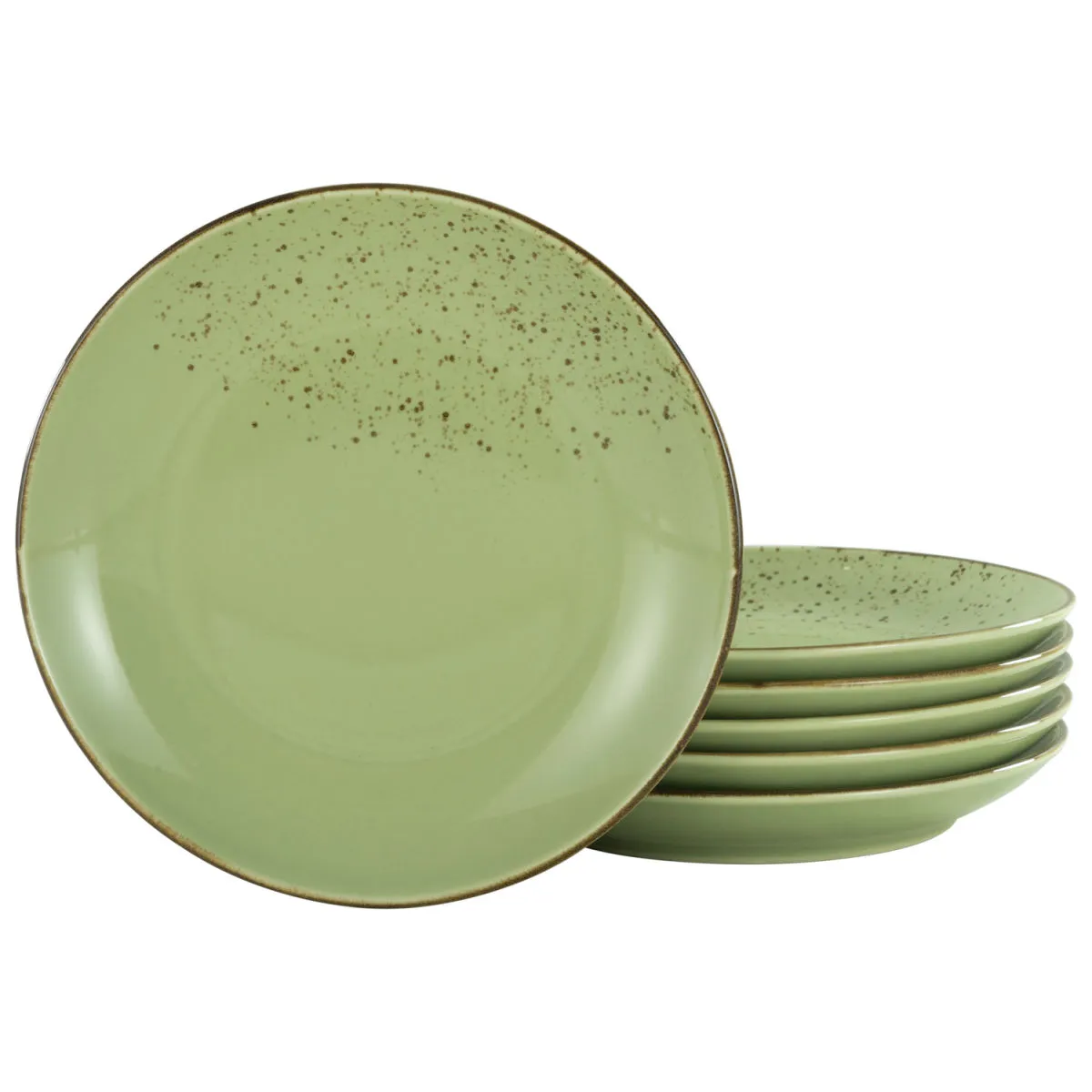 6x CreaTable Collezione Natura - Piatto da pranzo 6 pezzi; 27x3.5 cm (ØxH); verde; rotonda; 6 pz. / Pacco - immagine 1