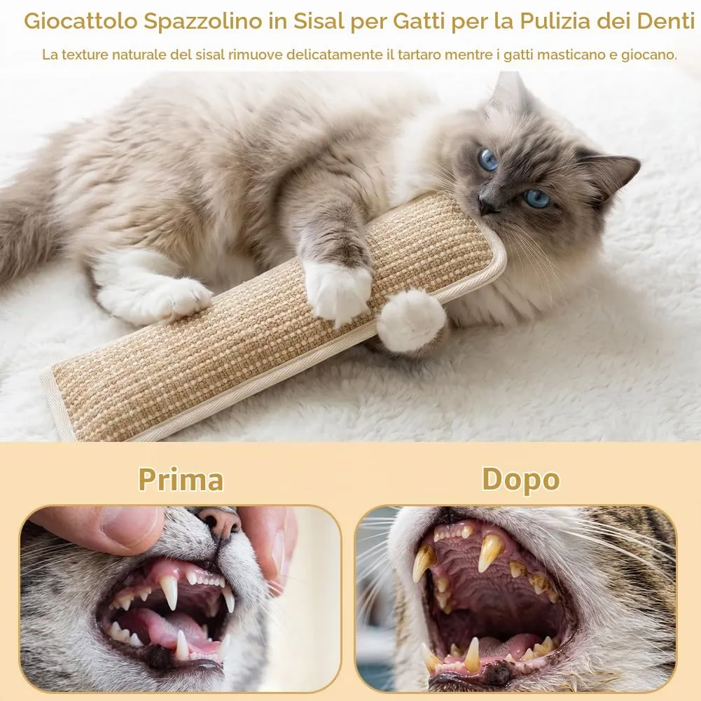HOTUT 2 Pezzi Cuscino Erba Gatta,Giocattolo per Gatti con Erba Gatta,Giochi al Chiuso in Sisal Naturale per Giocare, Mordere, Masticare,Cats Dental Care per Gattini e Adulti - immagine 5