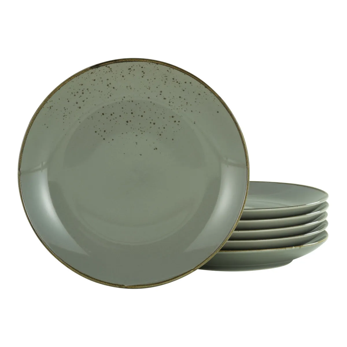 6x CreaTable Collezione Natura - Piatto da dessert 6 pezzi; 21x3 cm (ØxH); grigio pietra; rotonda; 6 pz. / Pacco - immagine 1