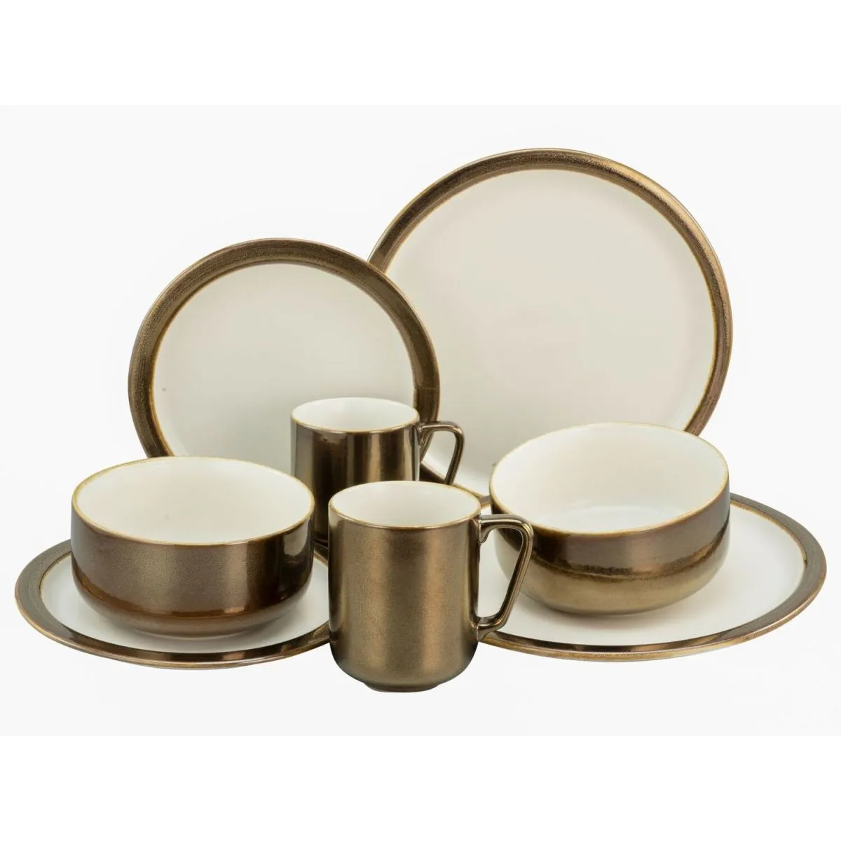 CreaTable Servizio da tavola moderno industriale bianco - 8 pezzi; bianco - immagine 1