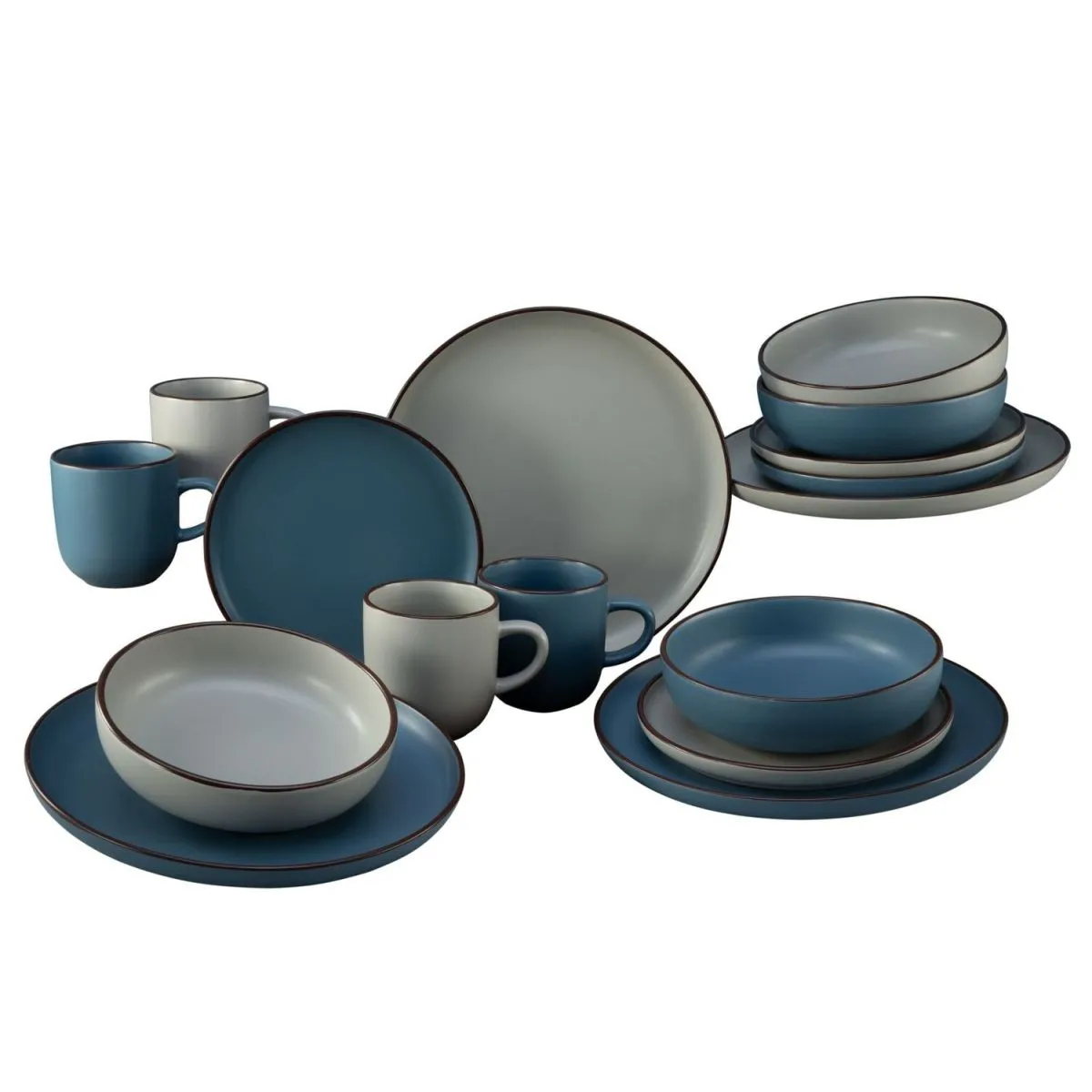 CreaTable Scandic moderno - Servizio da 16 pezzi; blu - immagine 1